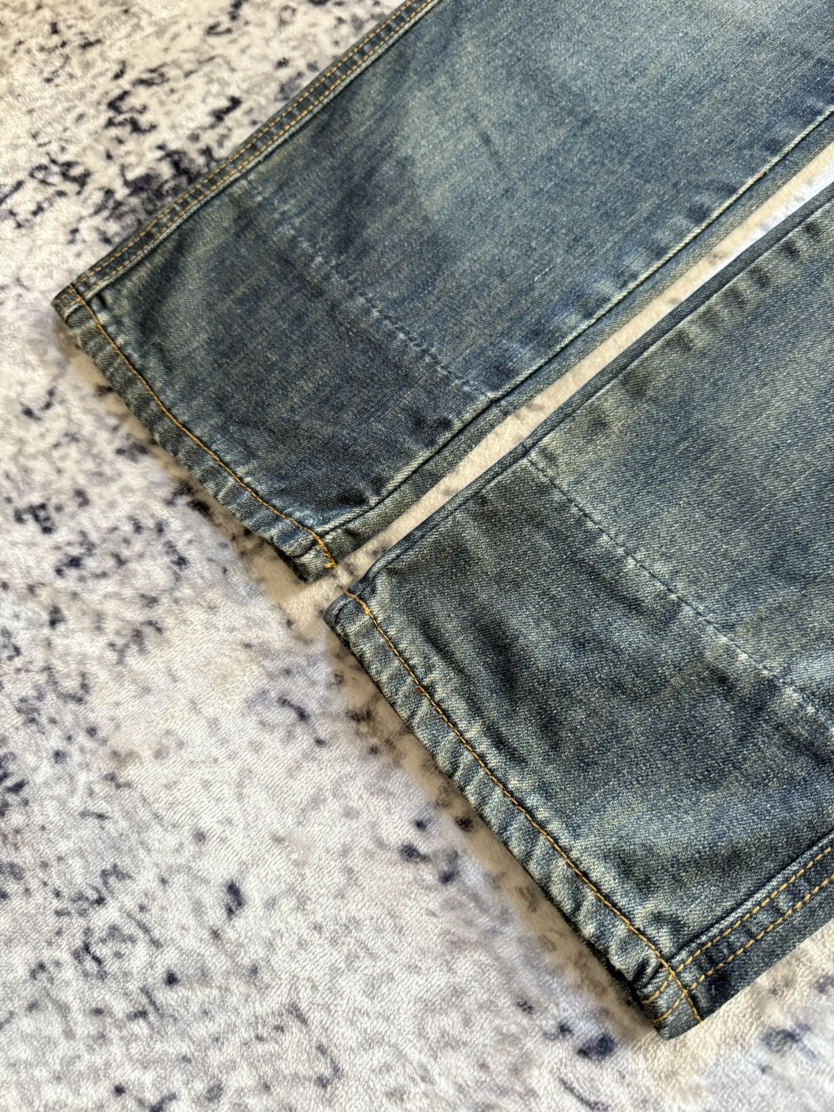 Japanese Brand Vintage Junya Watanabe Tornado Mart Style Double Waist Jeans Size US 30 / EU 46 - 12 Thumbnail