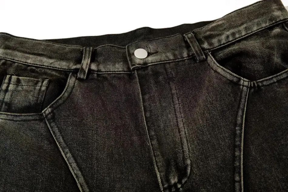 Japanese Brand Streetwear Design Washed Loose Spliced Jeans Pants Size US 32 / EU 48 - 4 Thumbnail