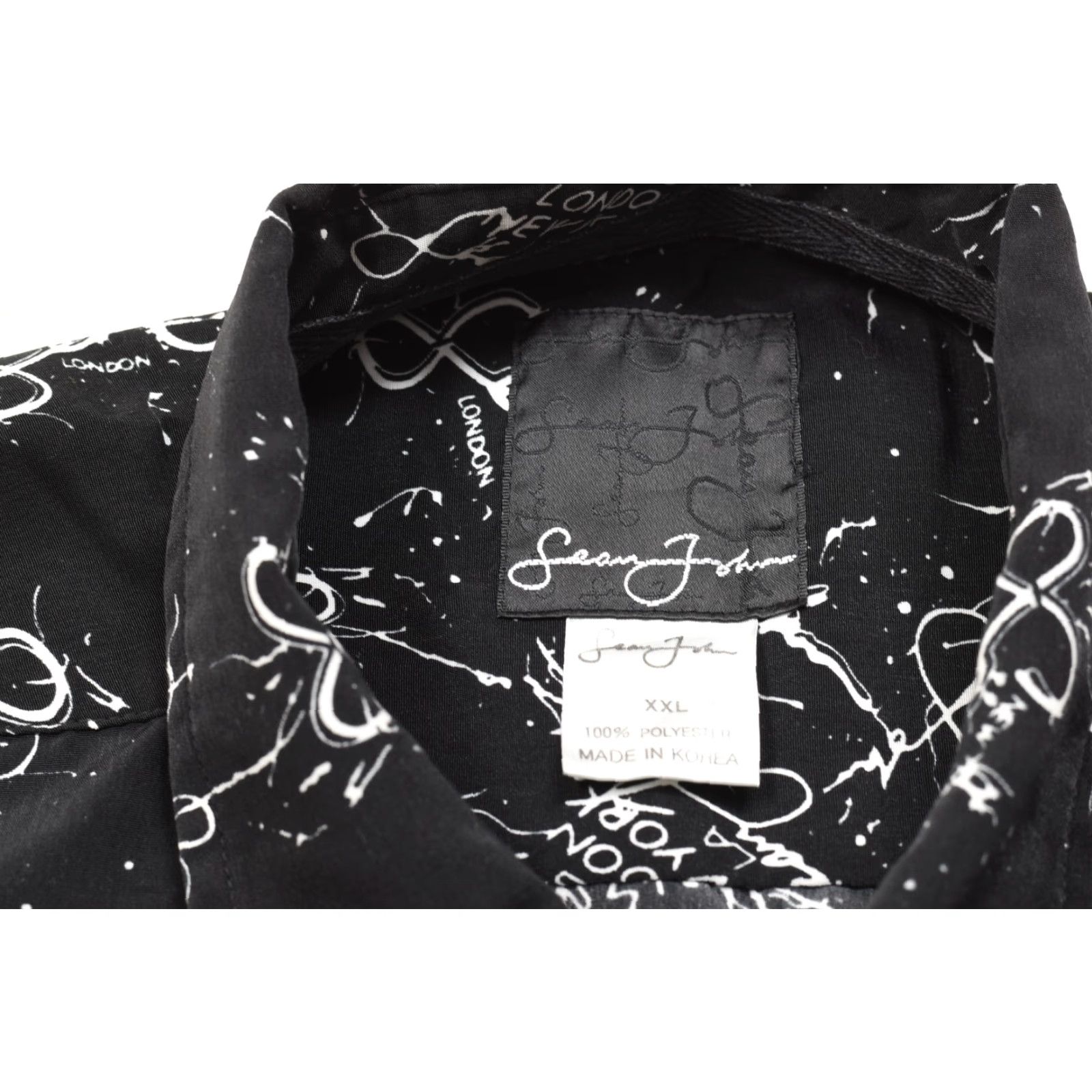 Sean John Sean John Shirt XXL Men Black White Script Print Logo Long Sleeve Button-Up Collared casual Size US XXL / EU 58 / 5 - 8 Thumbnail