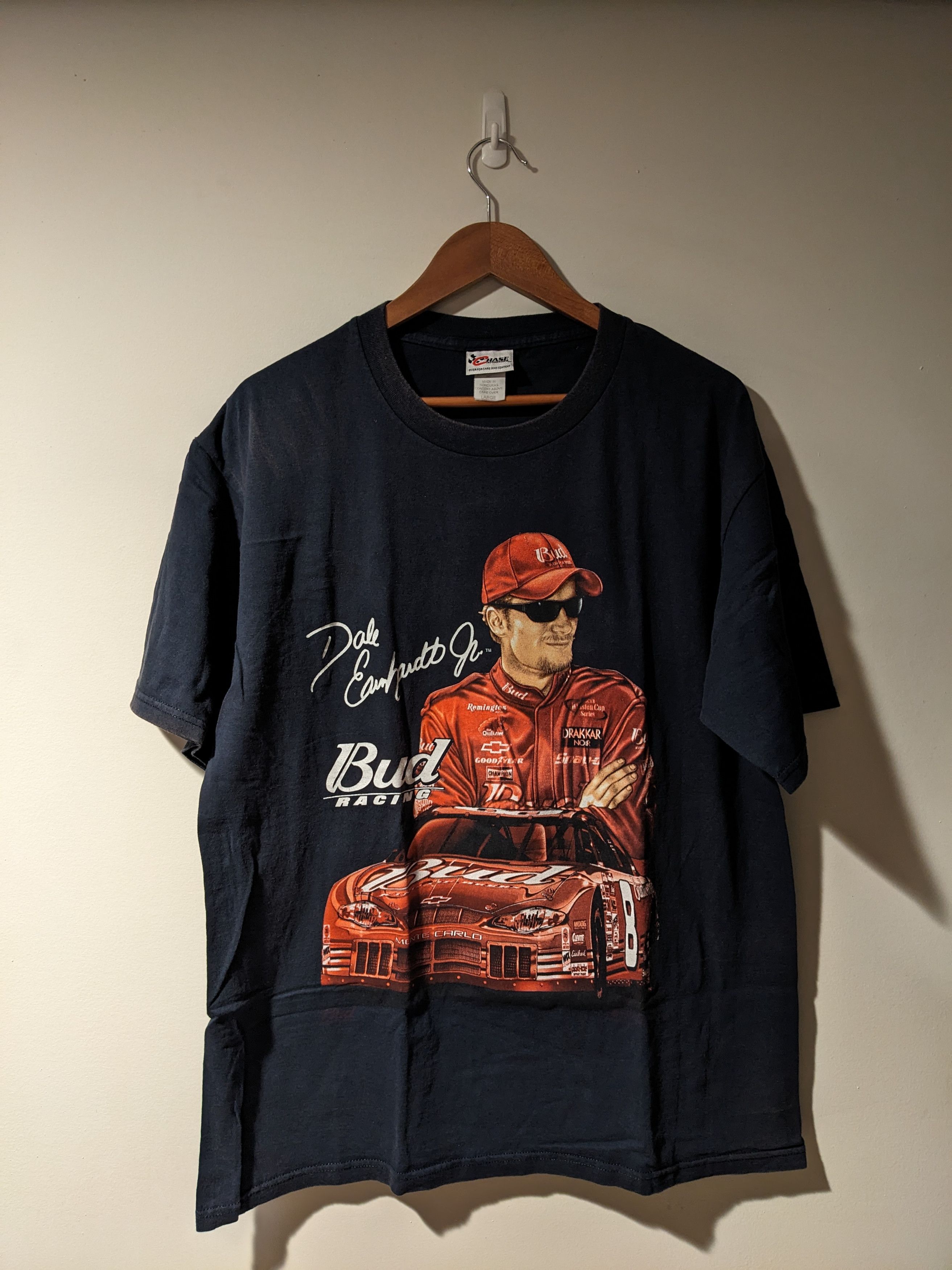 Chase Authentics × NASCAR × Vintage Vintage 90s Dale Earnhardt Jr Budweiser Race Nascar T-Shirt Size US L / EU 52-54 / 3 - 1 Thumbnail