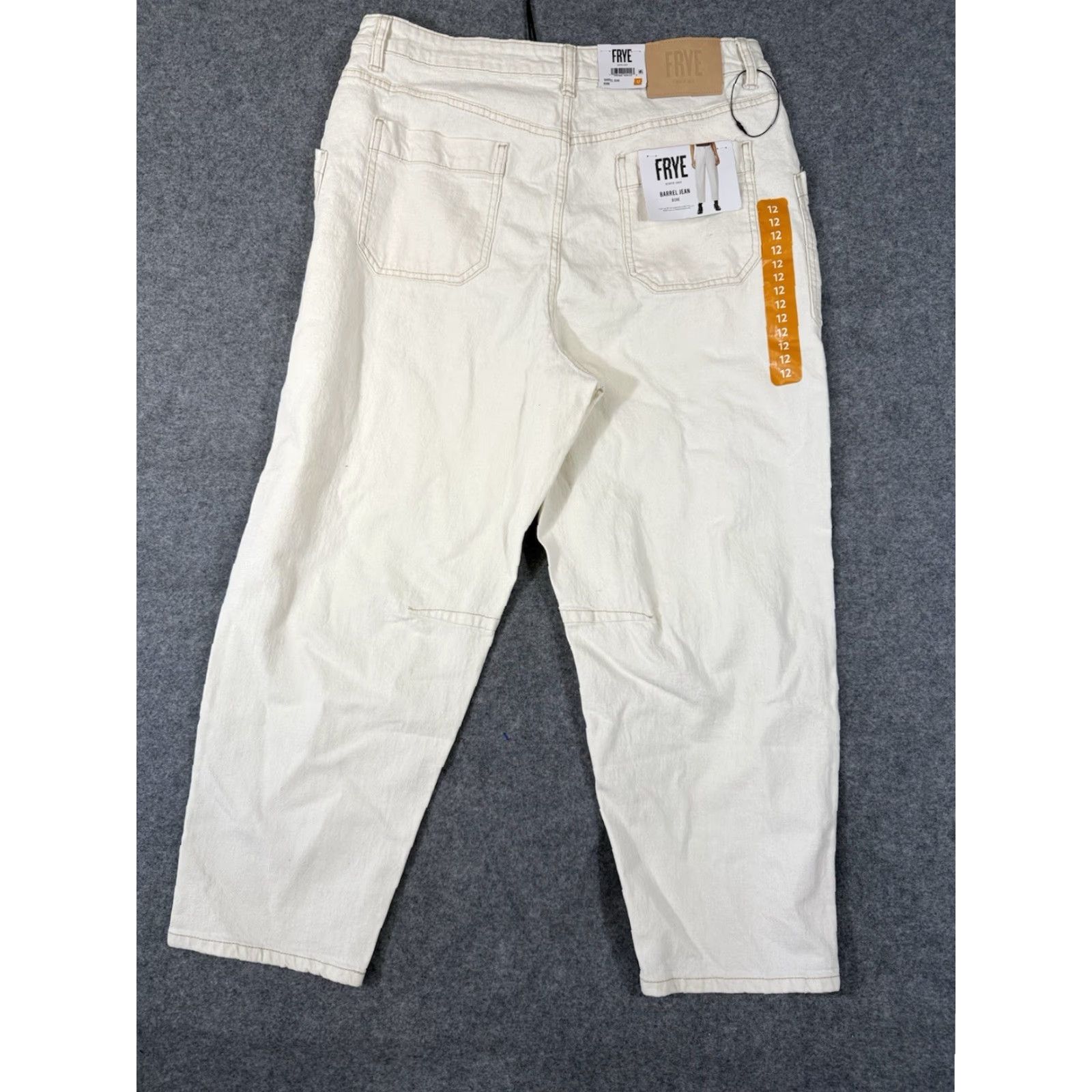 Frye Frye Jeans Barrel Ankle Womens 12 Ivory Stretch Button Fly High Rise NWT Vintage No Size 34" / US 12 / IT 48 - 2 Thumbnail