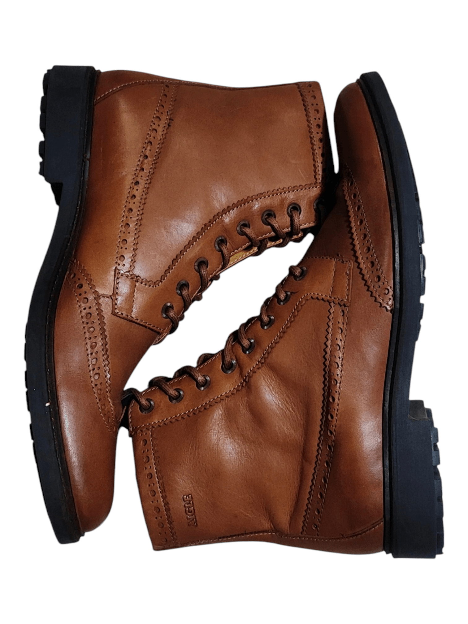 Aigle AIGLE Men’s Wingtip Oxfords Brown Leather Boots Size US 10 / EU 43 - 3 Thumbnail