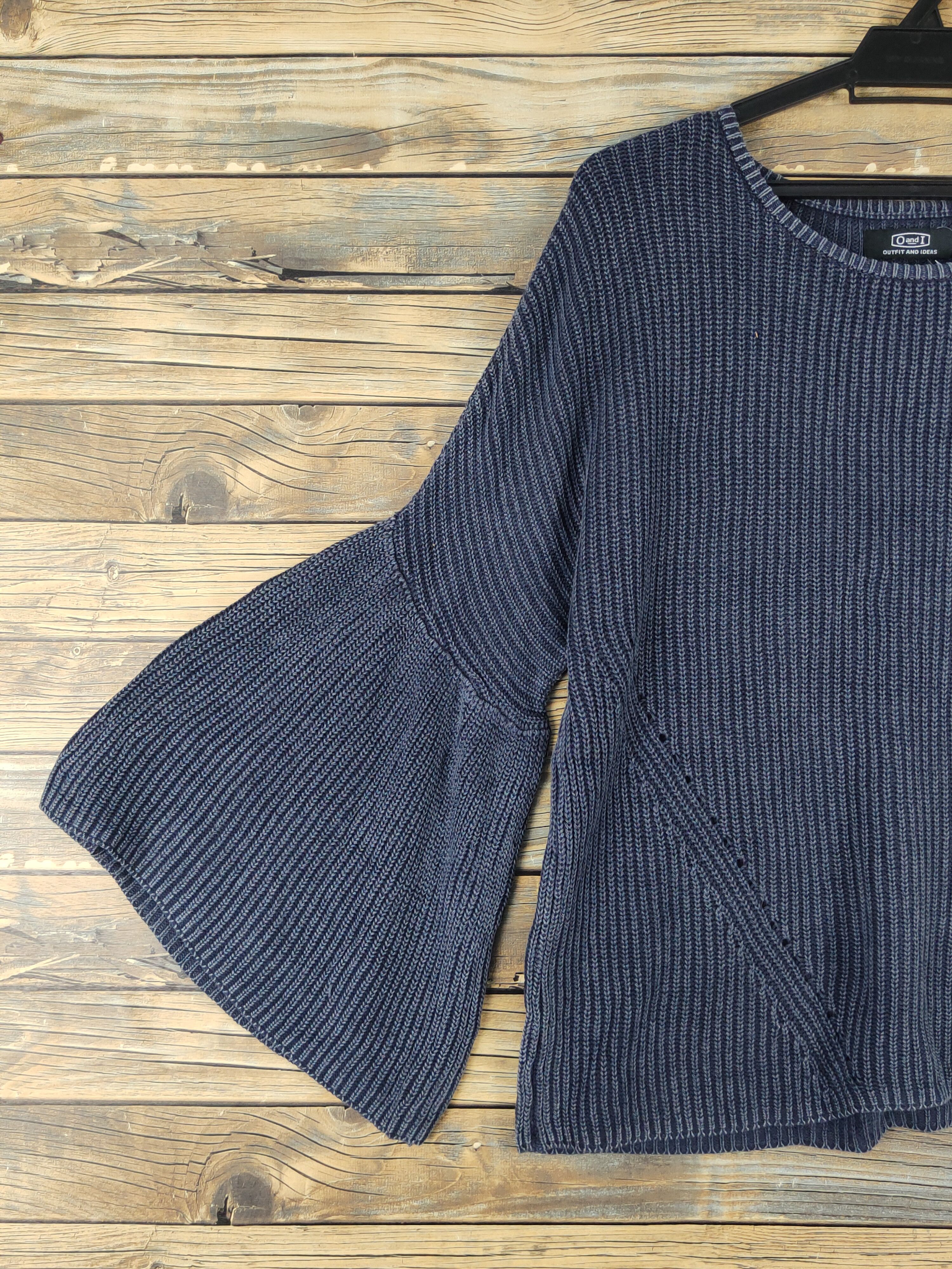 Homespun Knitwear × Japanese Brand × Vintage Outfit and Ideas Navy Faded Knitwear Blouses #W1559 Size M / US 6-8 / IT 42-44 - 3 Thumbnail