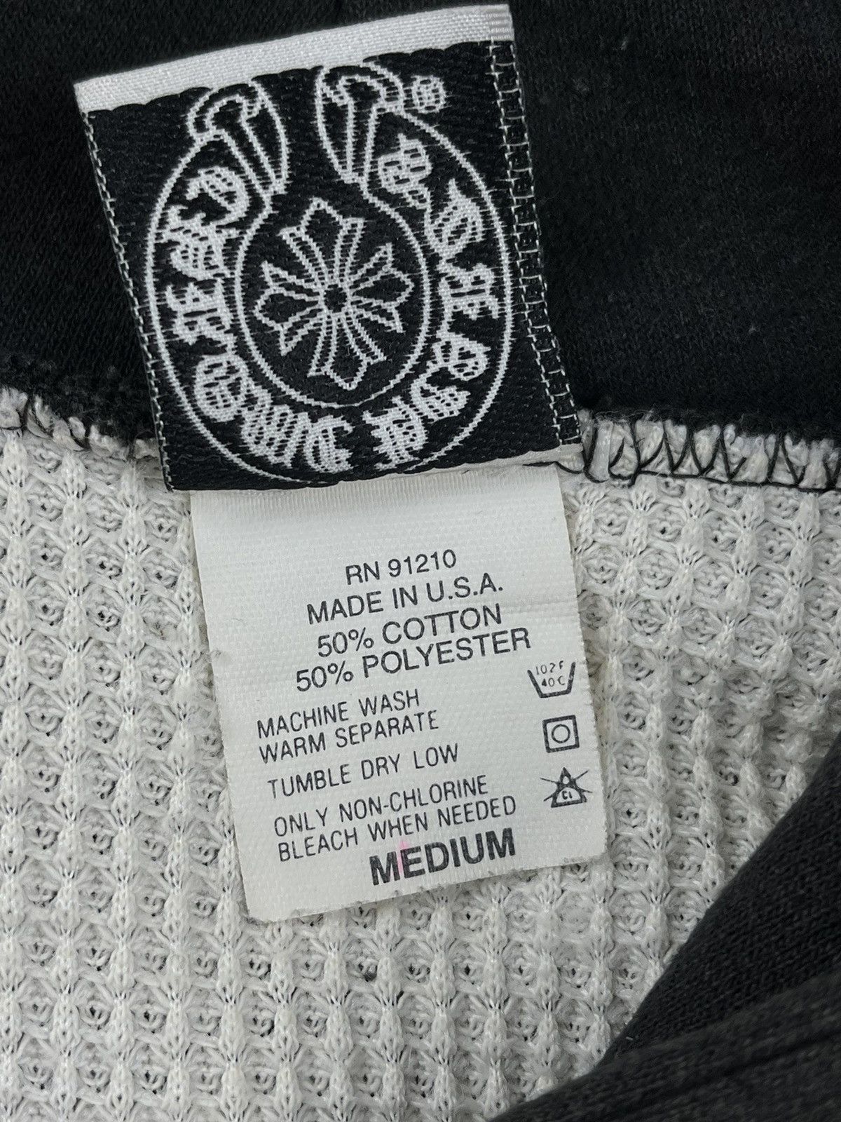 Chrome Hearts Chrome Hearts Vintage Floral Cross Waffle Thermal Hoodie Size US M / EU 48-50 / 2 - 11 Thumbnail