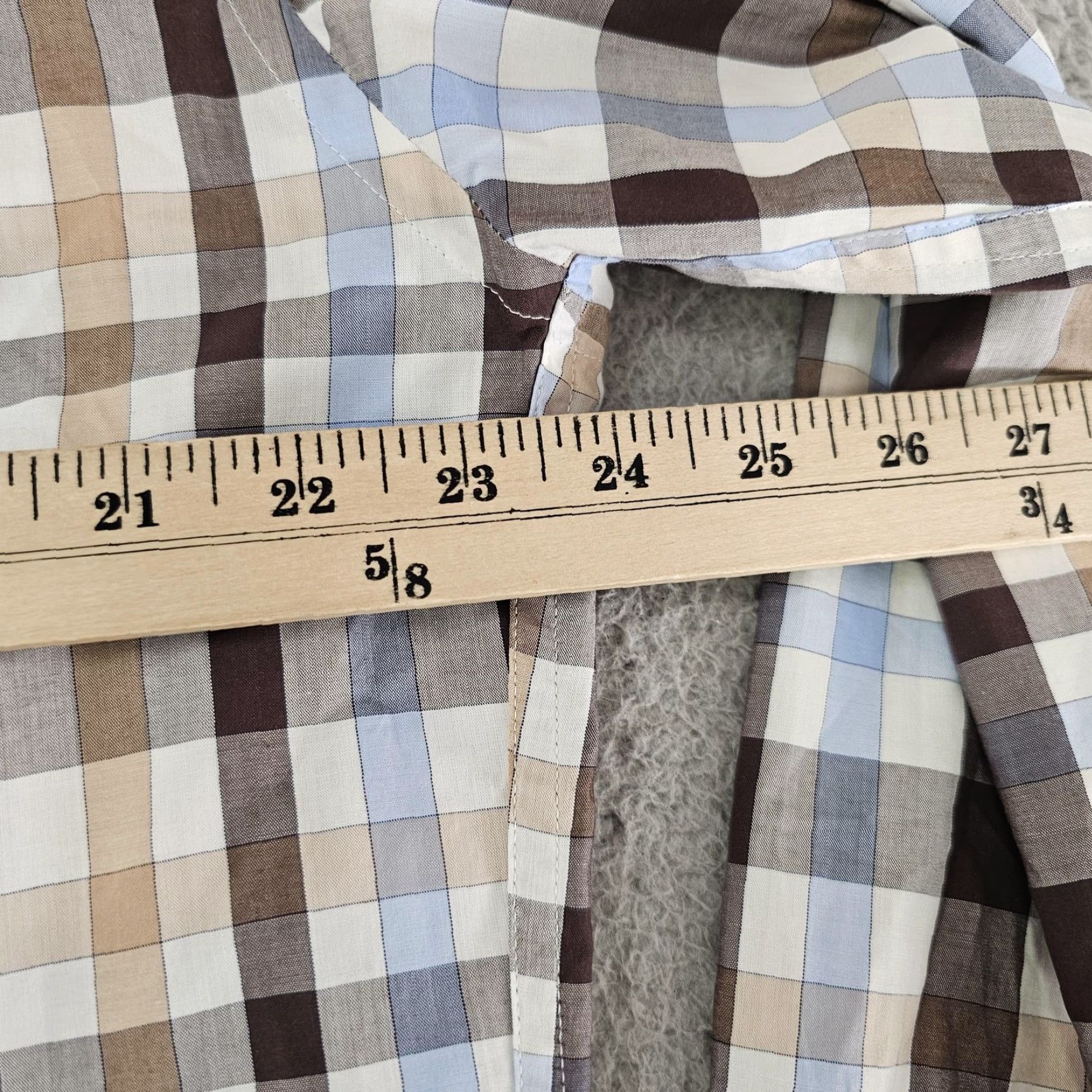 Peter Millar Peter Millar Shirt Mens Large Brown Blue Plaid Button-Down Long Sleeve Classic Size US L / EU 52-54 / 3 - 7 Thumbnail