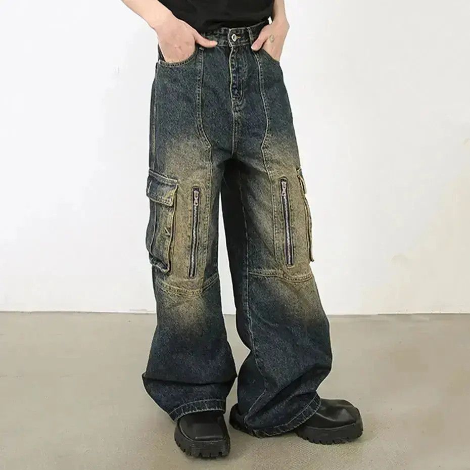 Japanese Brand Vintage washed high street baggy wide leg jeans Size US 32 / EU 48 - 5 Thumbnail