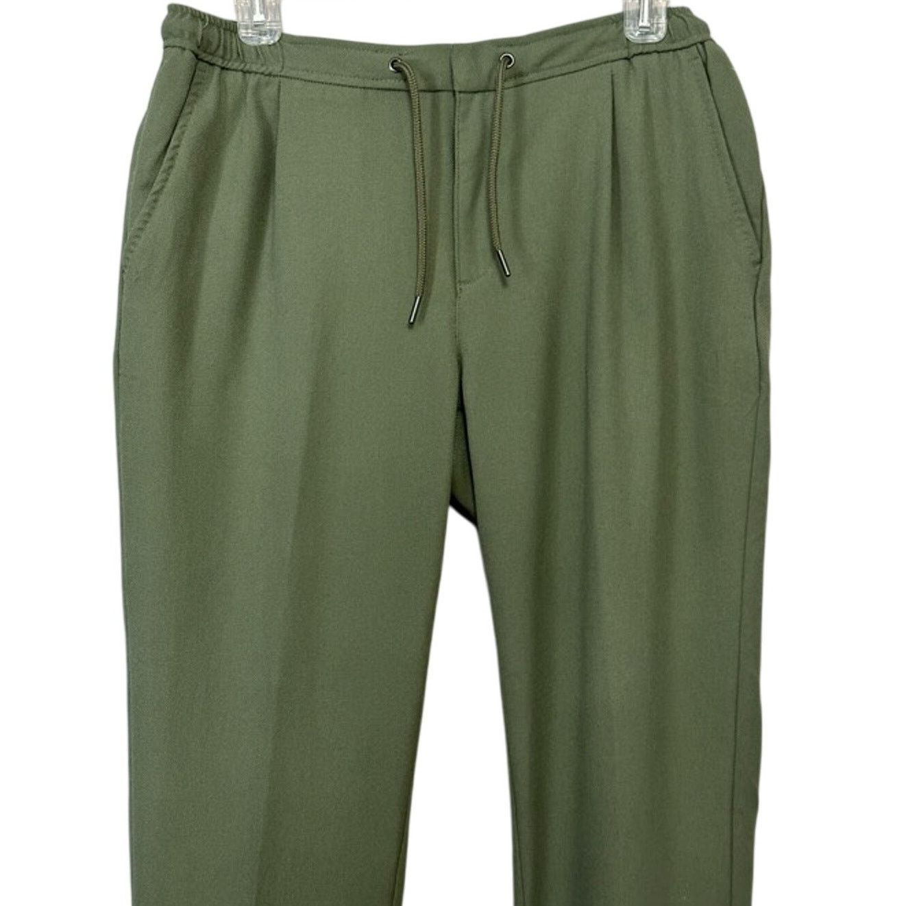 Nordstrom Nordstrom Mid Rise Pants Drawstring Cuffed Hem Green S NWOT Size US 32 / EU 48 - 2 Thumbnail