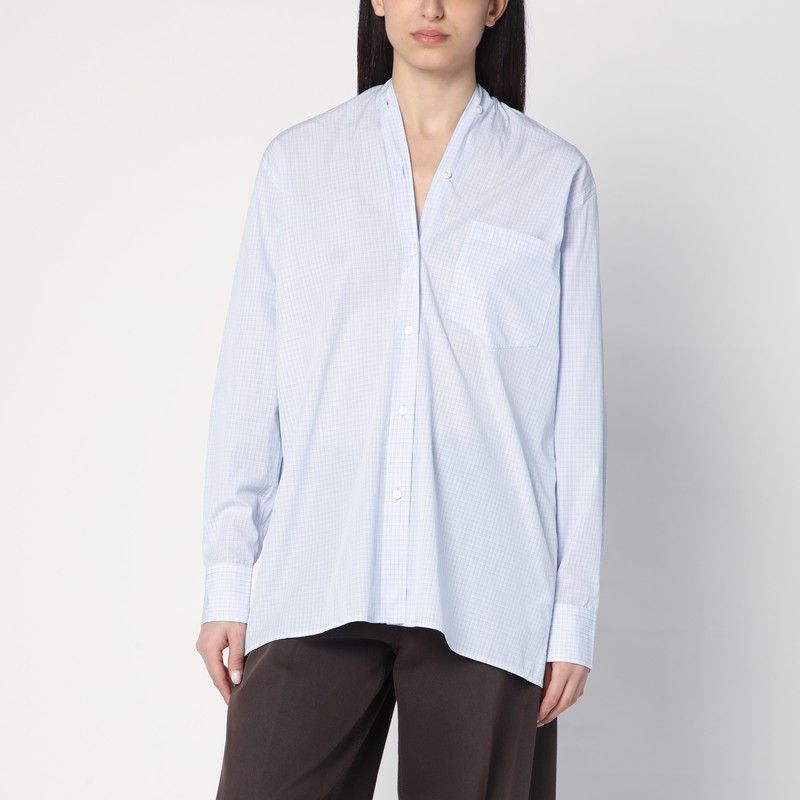 6397 6397 Light Blue Checkered Cotton Shirt Size L / US 10 / IT 46 - 1 Thumbnail
