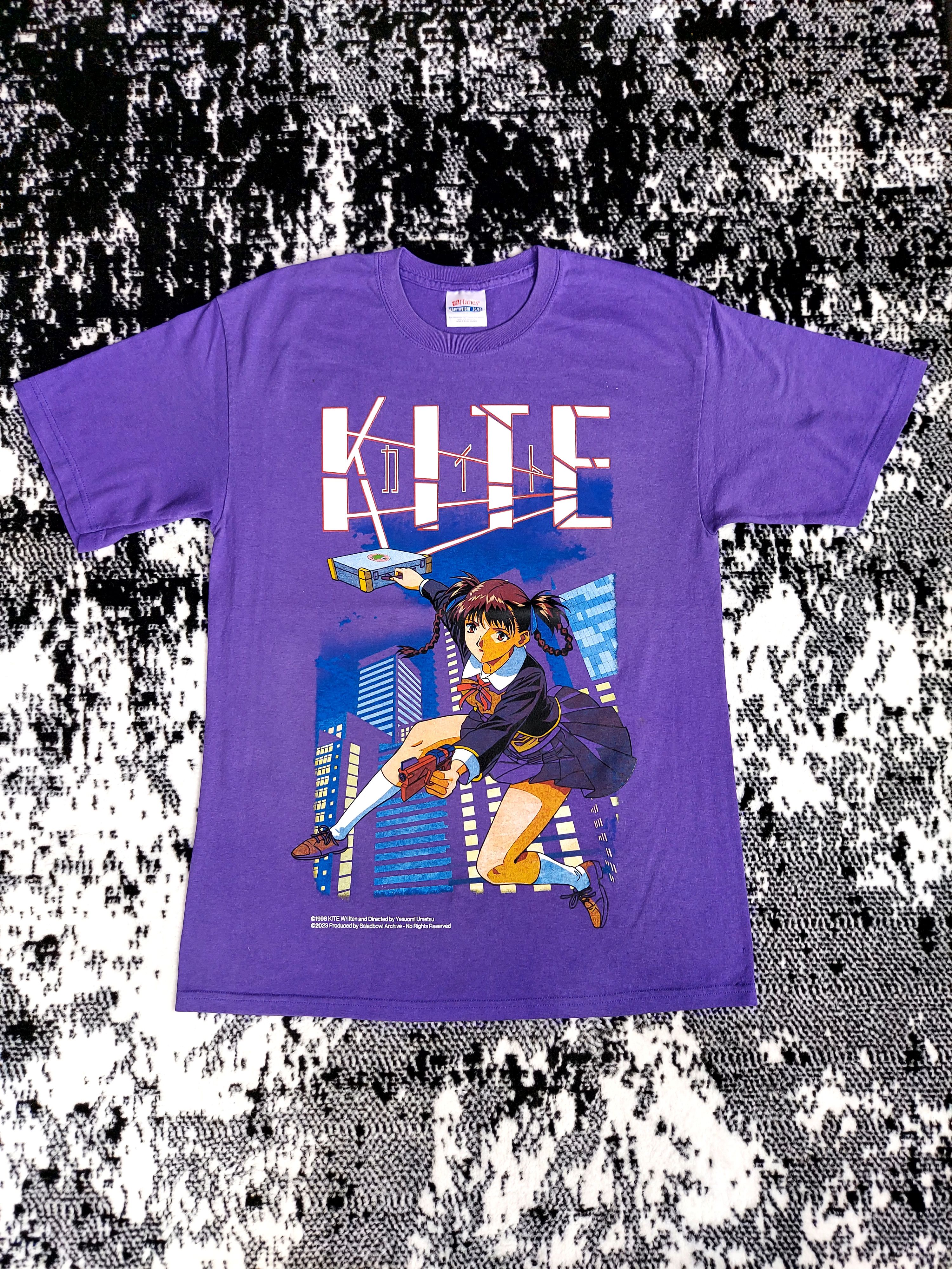 image of Anima x Movie Kite Solo Sawa T Shirt in Purple, Men's (Size Medium)