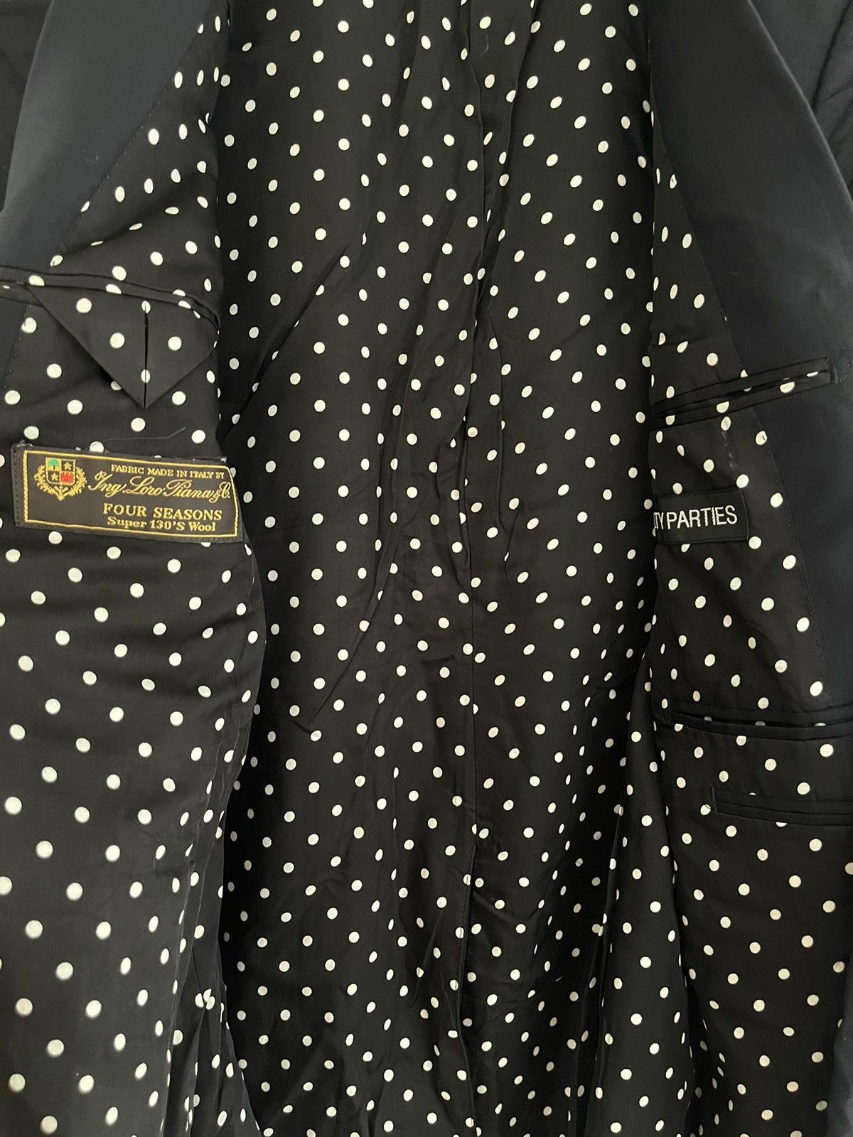 Loro Piana × Wacko Maria Guilty Parties Loro Piana Polkadot Super 130s Wool Blazer Size 38L - 5 Thumbnail
