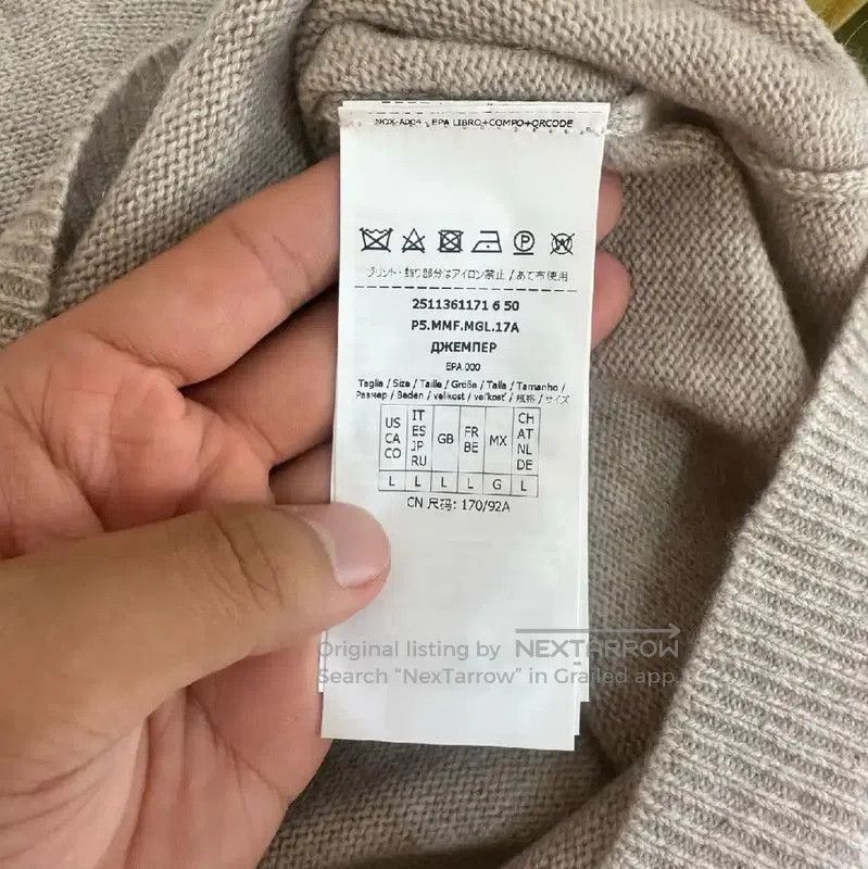 Max Mara MaxMara Gray Wool Sweater with Floral Embroidery . Size L / US 10 / IT 46 - 7 Thumbnail