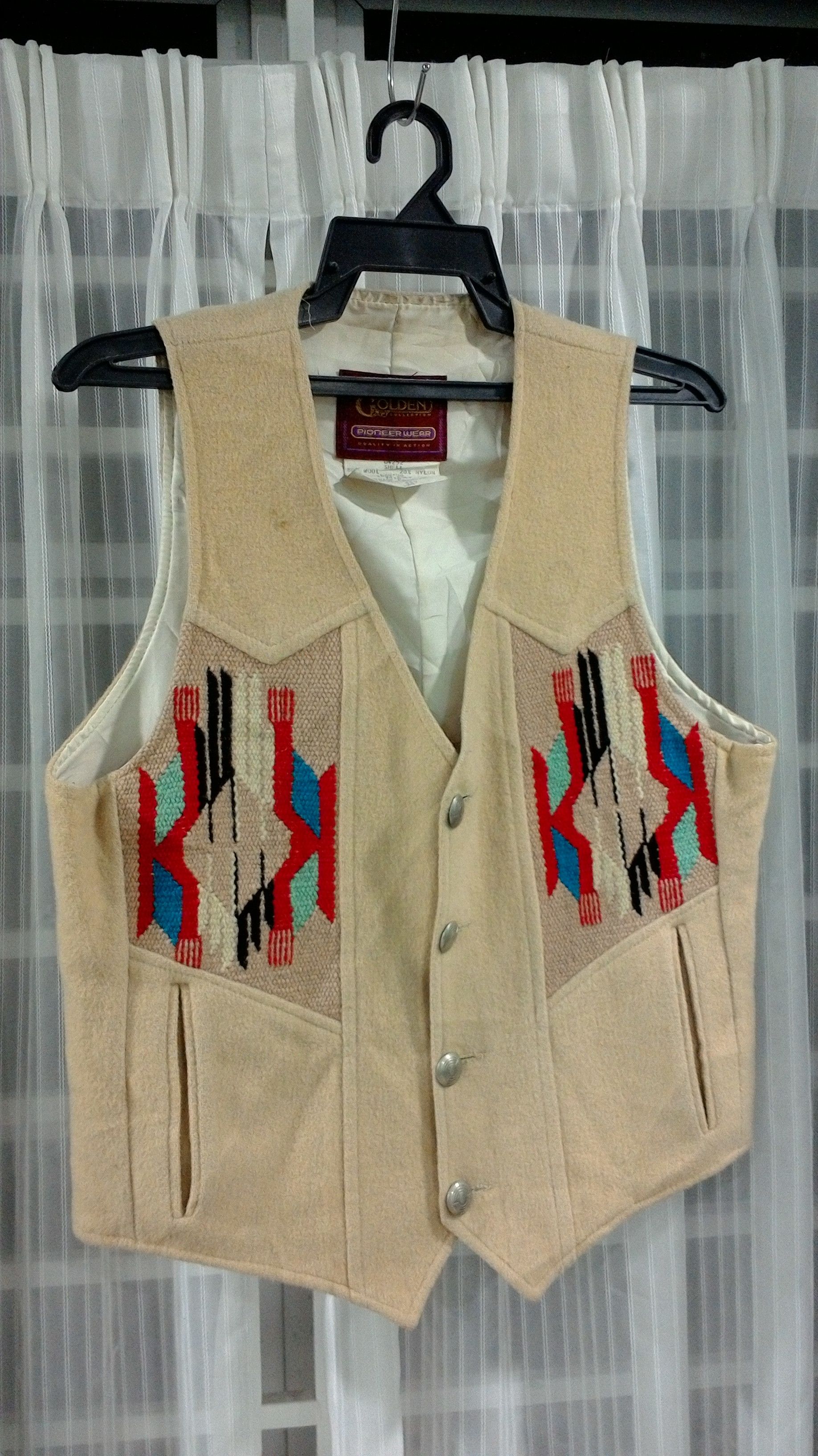 Vintage Vest Chimayo Navajo Wool Native