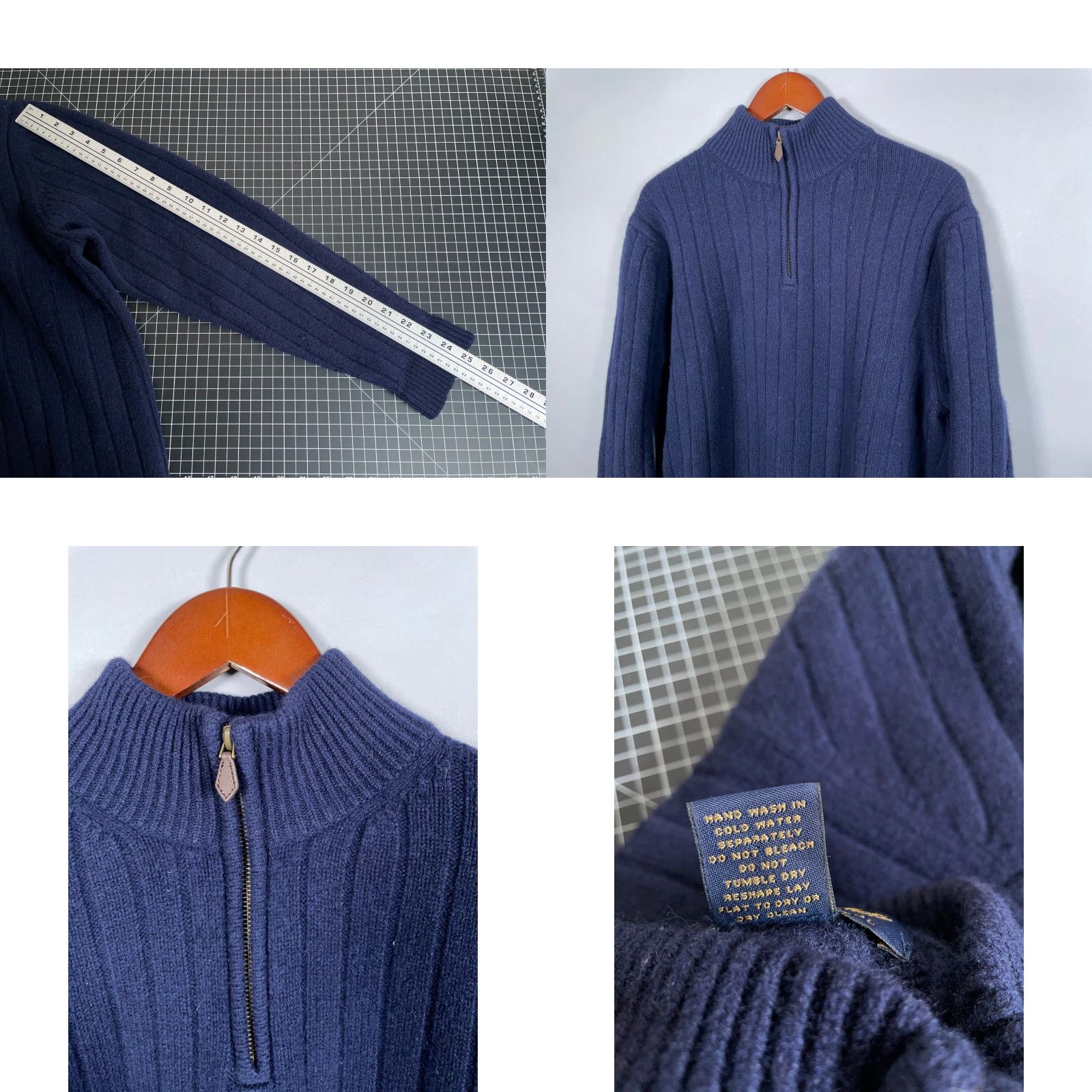 Brooks Brothers VINTAGE Brooks Brothers Wool Sweater Men's XL Long Sleeve Pullover 1/4 Zip Dark Blue Knitted Knit Preppy Size US XL / EU 56 / 4 - 8 Thumbnail