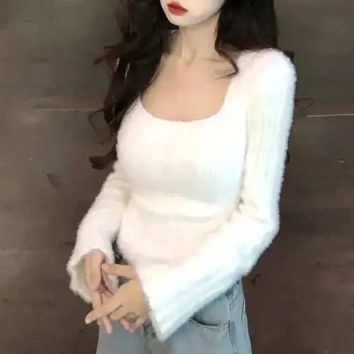 Japanese Brand Autumn Winter Knitting Crop Tops Women Skinny Size ONE SIZE - 7 Thumbnail