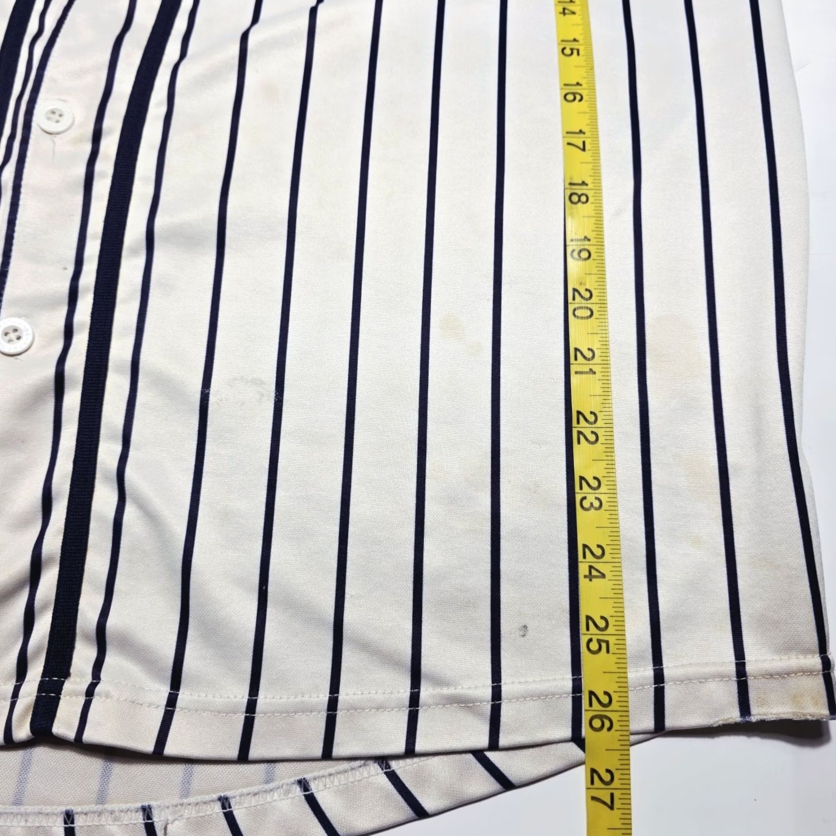 Vintage VINTAGE Renegade New York Pinstripe Baseball Jersey Shirt Y2k Mens 2XL Stained Distressed 90s Jersey Shirt Mens Women? Size US XXL / EU 58 / 5 - 7 Thumbnail