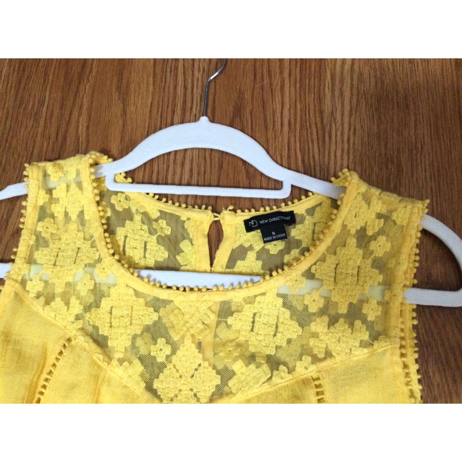 Vintage Womens New Directions Yellow Dress Size S - Sleeveless- Lacey Top Size S / US 4 / IT 40 - 2 Thumbnail