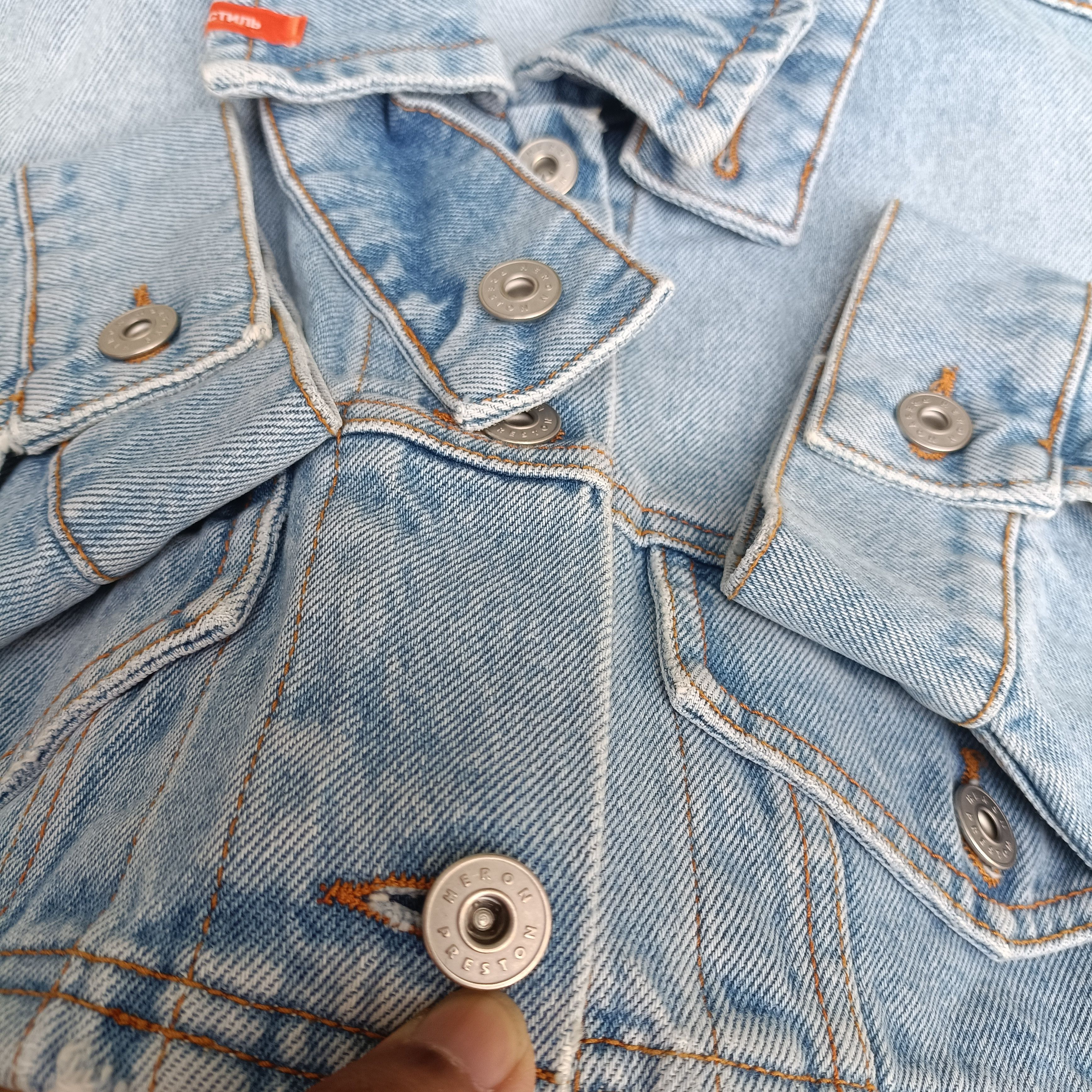 Heron Preston "Natural Disaster" Cropped Denim Jacket Size XS Size XS / US 0-2 / IT 36-38 - 8 Thumbnail