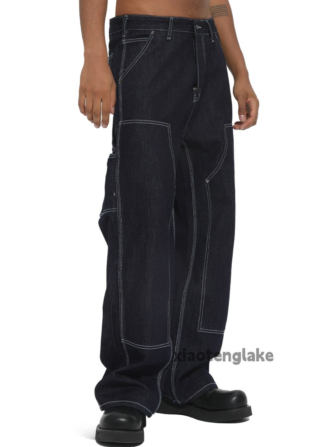 Jean Unisex outdoor utility loose baggy hiphop cargo jeans Size US 32 / EU 48 - 5 Thumbnail