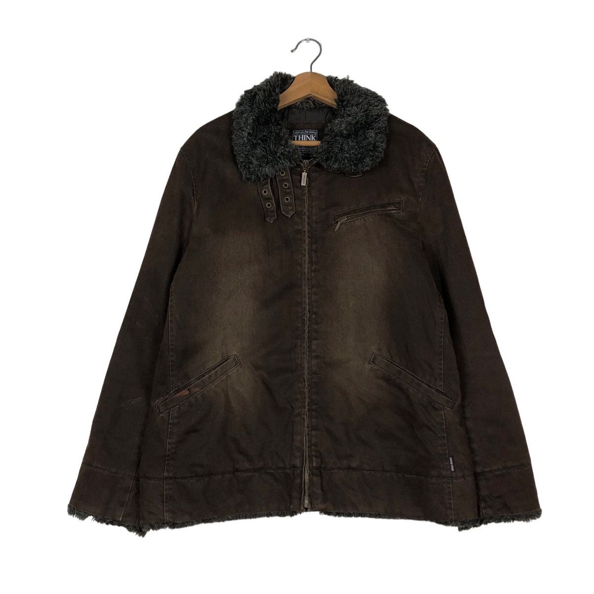 Japanese Brand 🔥Vintage Biker Jacket Think Pink Mink Fur Collar Size US L / EU 52-54 / 3 - 1 Thumbnail