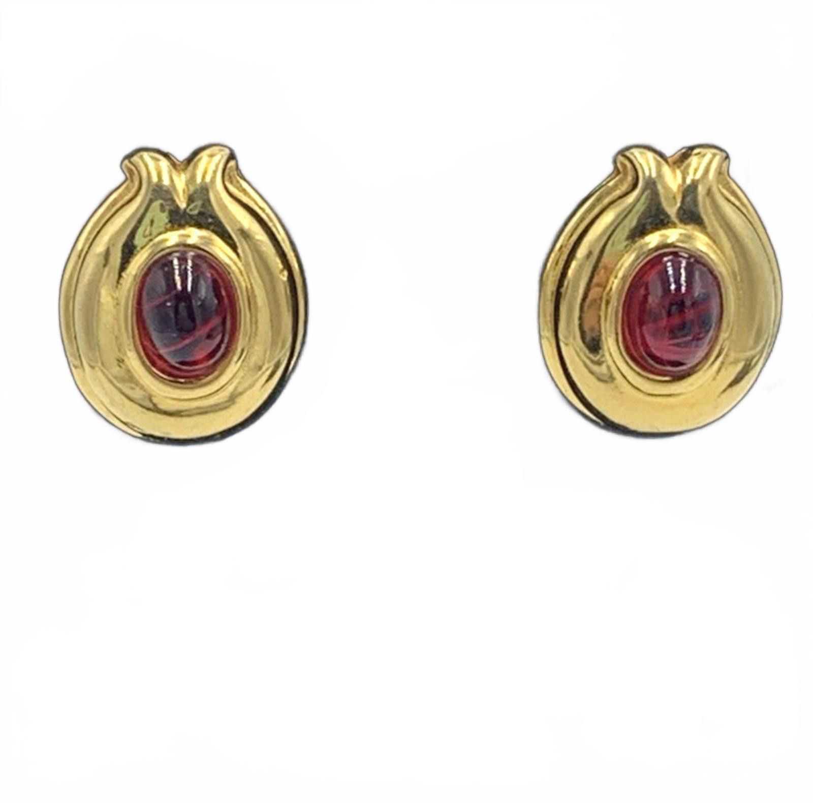 Fendi Fendi Gold Plate Red Gripoix "Artichoke" Glass Earrings Size ONE SIZE - 2 Thumbnail