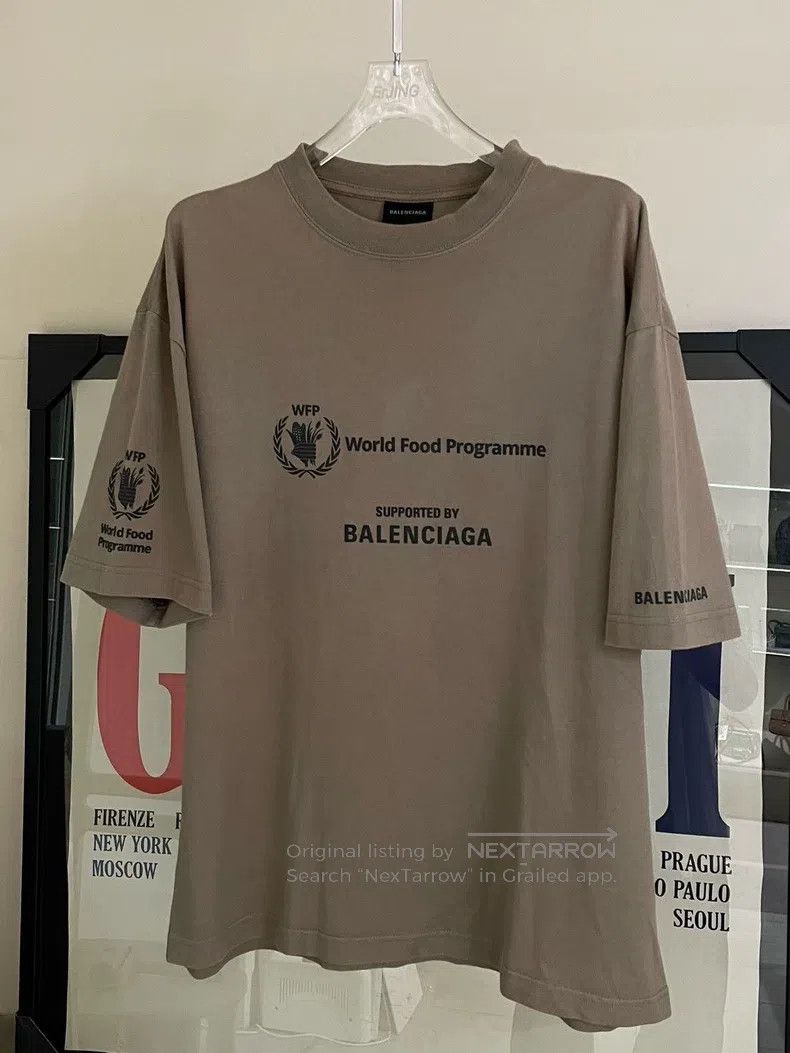 Balenciaga Green-brown logo letter printed pullover short-