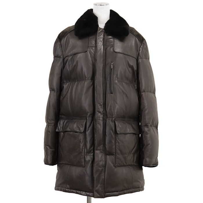 Other Other Brioni Leather Nubuck Nutria Down Coat Leather Outerwear DUTY FREE for USA Size ONE SIZE - 1 Thumbnail