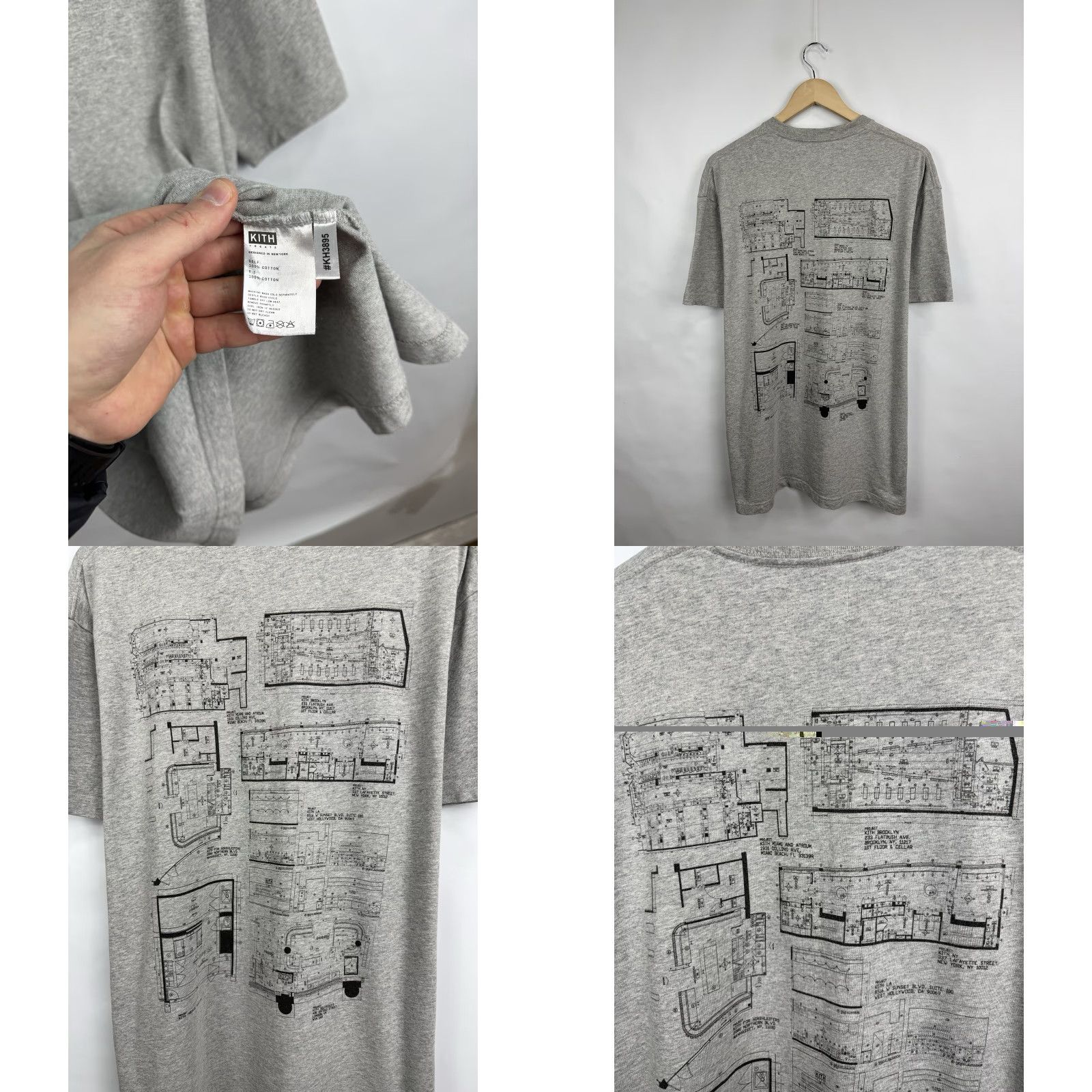 Kith Kith Treats Blueprint T-Shirt Retro Y2K L Gray Mens Shirt, KITH, Size L, 90s, Vintage, Regular, T-Shirt, Gray, Retro, Hype Size US L / EU 52-54 / 3 - 8 Thumbnail