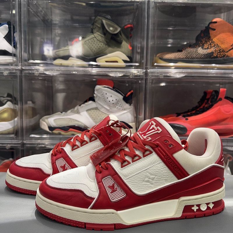 Louis Vuitton Louis Vuitton Red Trainer Fashion Sneakers for Men -2508 Size US 9 / EU 42 - 1 Thumbnail