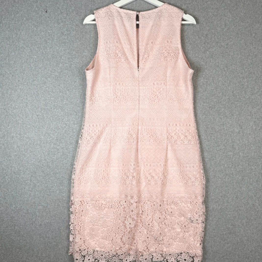 Karl Lagerfeld Karl Lagerfeld Women's Floral Lace Sleeveless Sheath Dress Pink Size 12 Size XL / US 12-14 / IT 48-50 - 7 Thumbnail