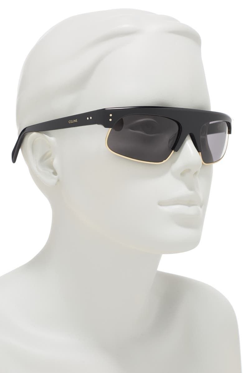 Celine CELINE CL40107U 01A 60MM Black/Smoke Rectangle Sunglasses Size ONE SIZE - 1 Thumbnail