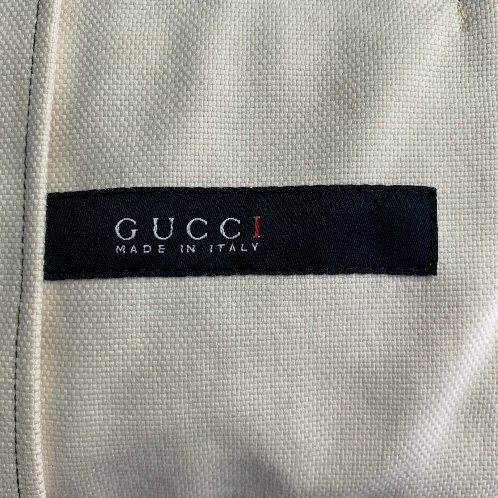 Gucci Size 36 Cream Contrast Stitch Cotton Western Zip Up Suit Size 36R - 11 Thumbnail