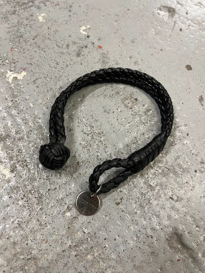 Bottega Veneta Bottega Veneta Knotted Closure Black Leather Bracelet Size ONE SIZE - 5 Thumbnail