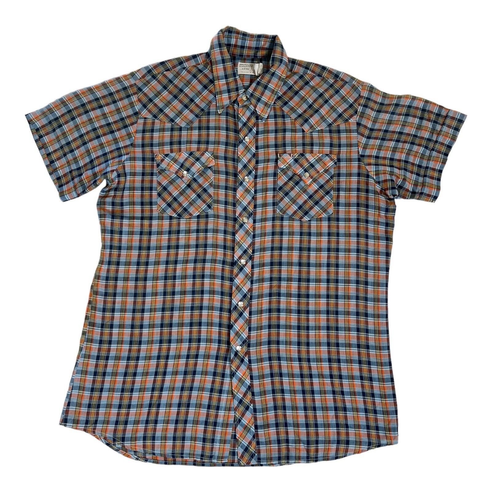 Other Vintage 70s Stockman Western Pearl Snap Shirt Size XL Plaid Size US XL / EU 56 / 4 - 1 Thumbnail