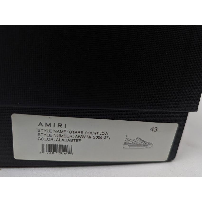 Amiri o1rshd1 Stars Court Low-Top Sneakers in Alabaster Size US 10 / EU 43 - 24 Thumbnail