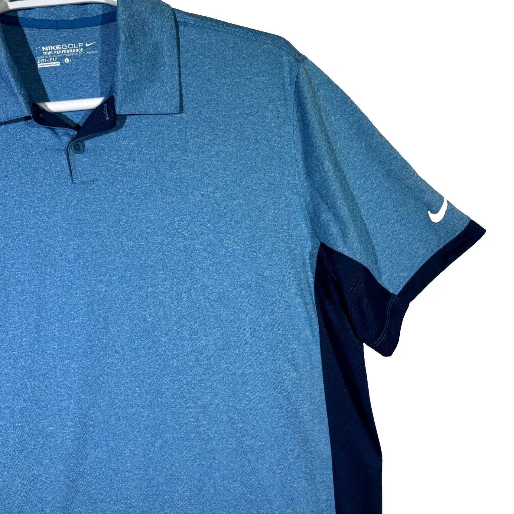 Nike Nike Golf Polo Shirt Men's L Navy Blue Dri-Fit Polyester Tour Performance Size US L / EU 52-54 / 3 - 6 Thumbnail