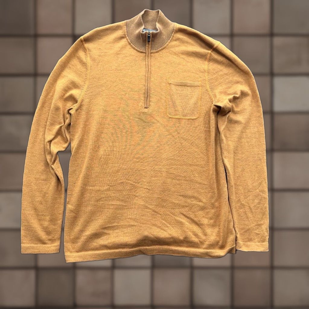 Vintage REI Sweater Mens 1/4 Zip Polo Pullover Orange Polyester Long Sleeve Mock Neck Outdoor Hiking Casual Travel Modern Regular Fit Size US M / EU 48-50 / 2 - 1 Thumbnail