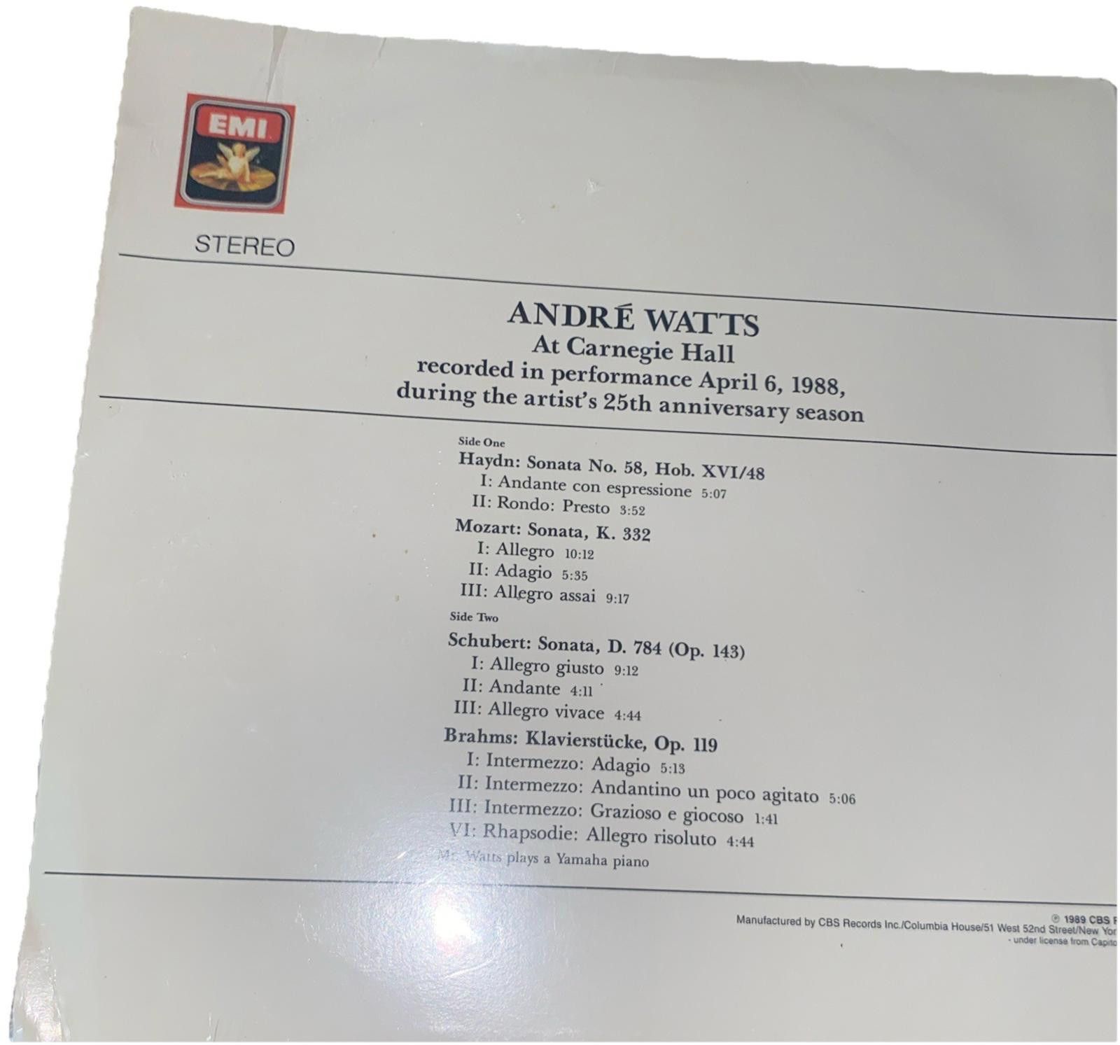 Other Andre Watts At Carnegie Hall 1989 LP Angel Mint Condition Size ONE SIZE - 2 Thumbnail
