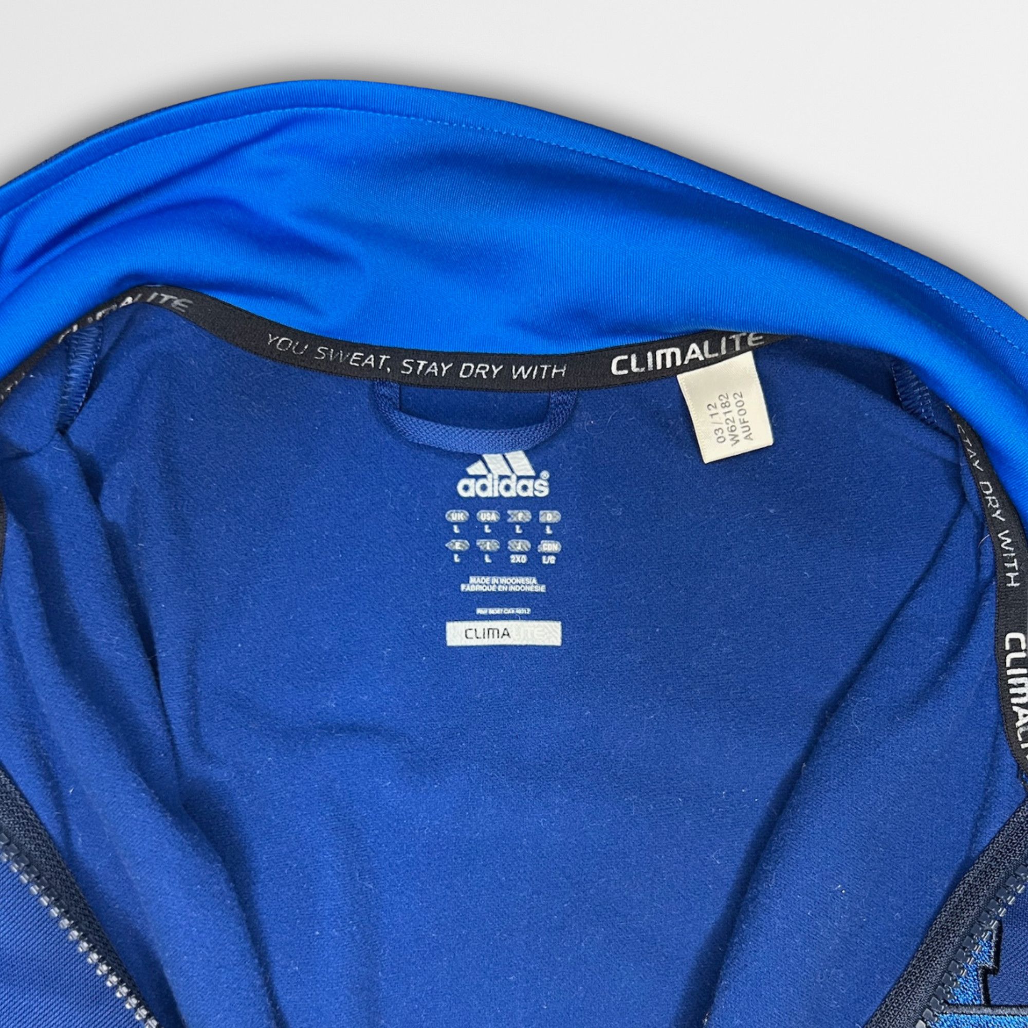 Adidas Adidas Climalite Mens Blue Full-Zip Jacket W/ Logo Size L Po Size US L / EU 52-54 / 3 - 6 Thumbnail