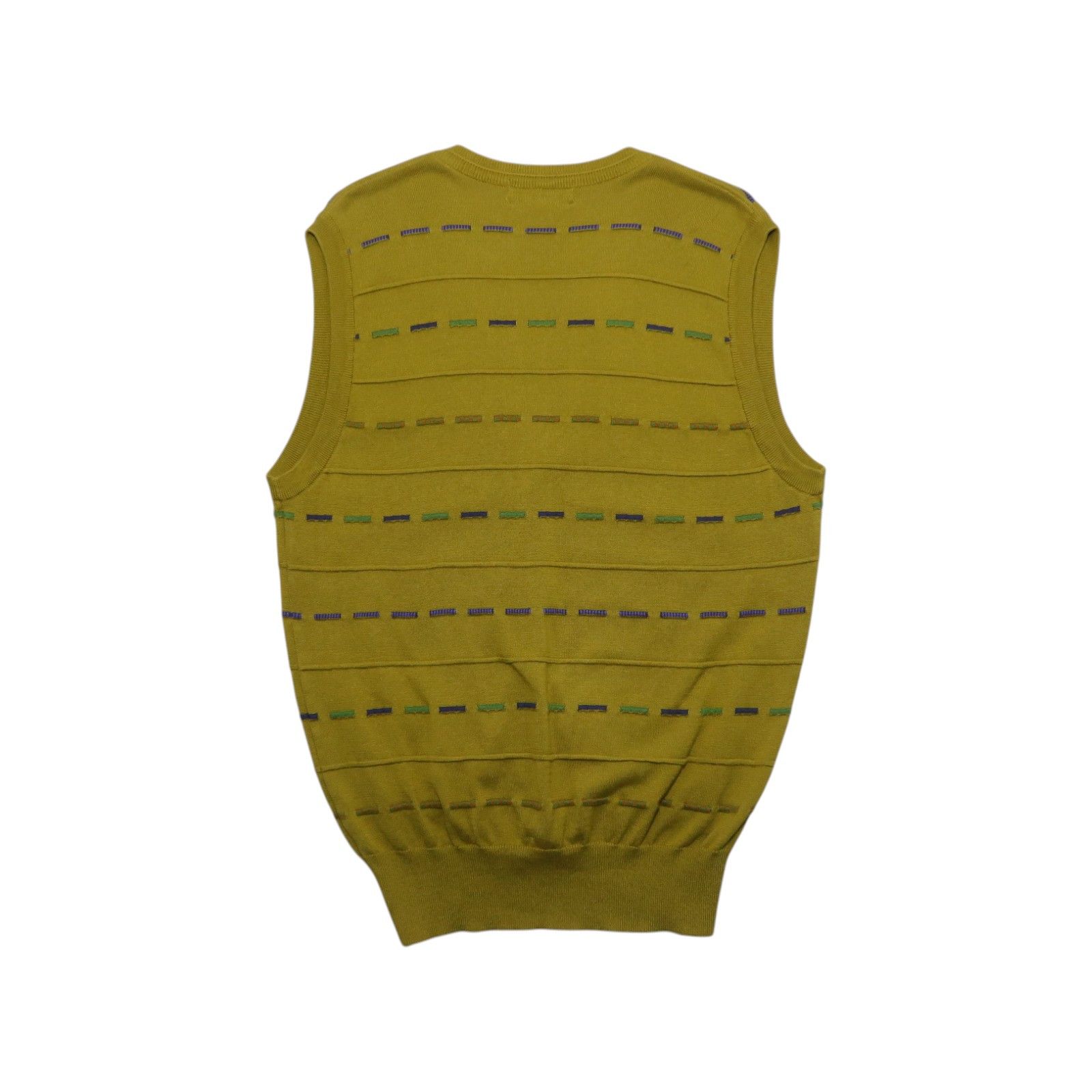 Vintage Kenzo Golf 3d Pattern Cardigan Knit Vest in Yellow, Men's — image 3 of 6