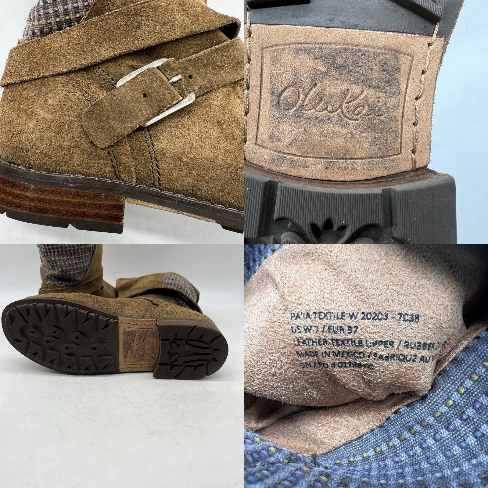 Olukai VINTAGE OluKai Women's Boots Tall Leather Brown Distressed Buckle Harness Size 7 W Outdoor Size US 7 / IT 37 - 8 Thumbnail