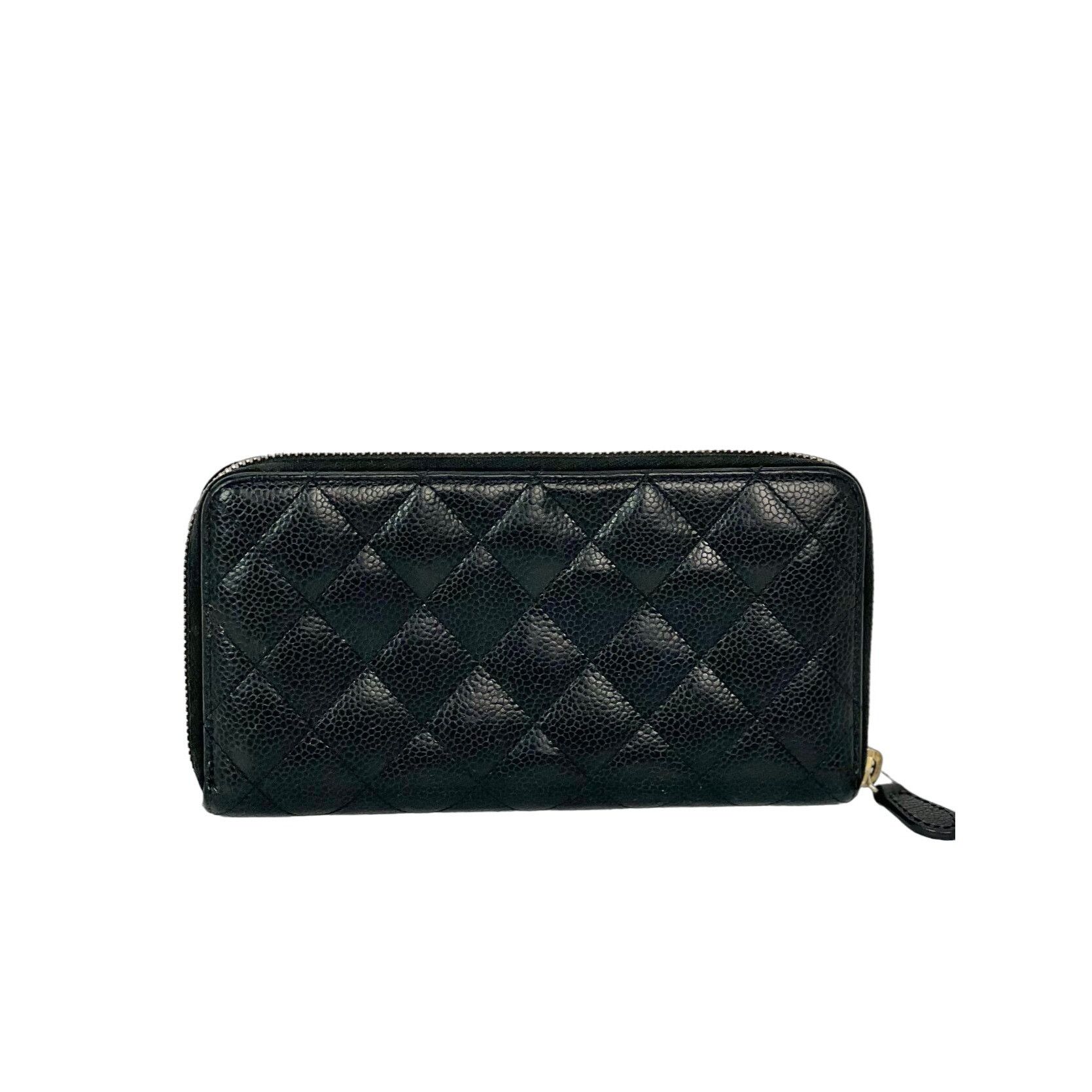 Chanel Chanel Caviar Quilted Large Gusset Zip Around Black Wallet Size ONE SIZE - 2 Thumbnail