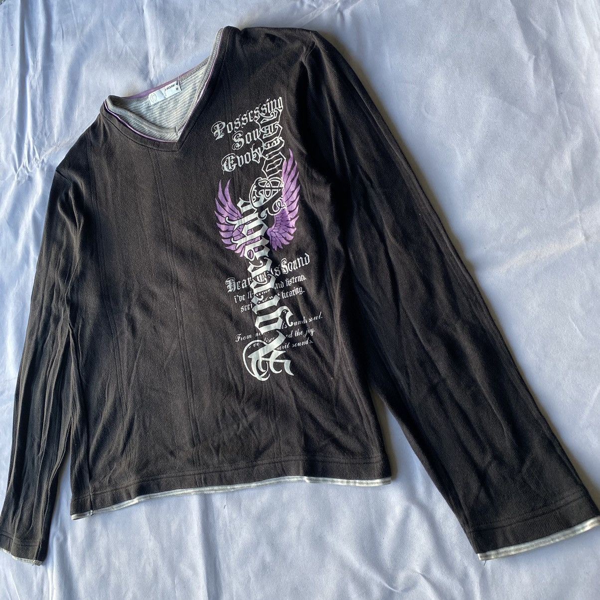 If Six Was Nine × Japanese Brand × Le Grande Bleu (L.G.B.) Japanese Style Double Layer Agreeable Voice Poem Long Sleeve Size US M / EU 48-50 / 2 - 3 Thumbnail