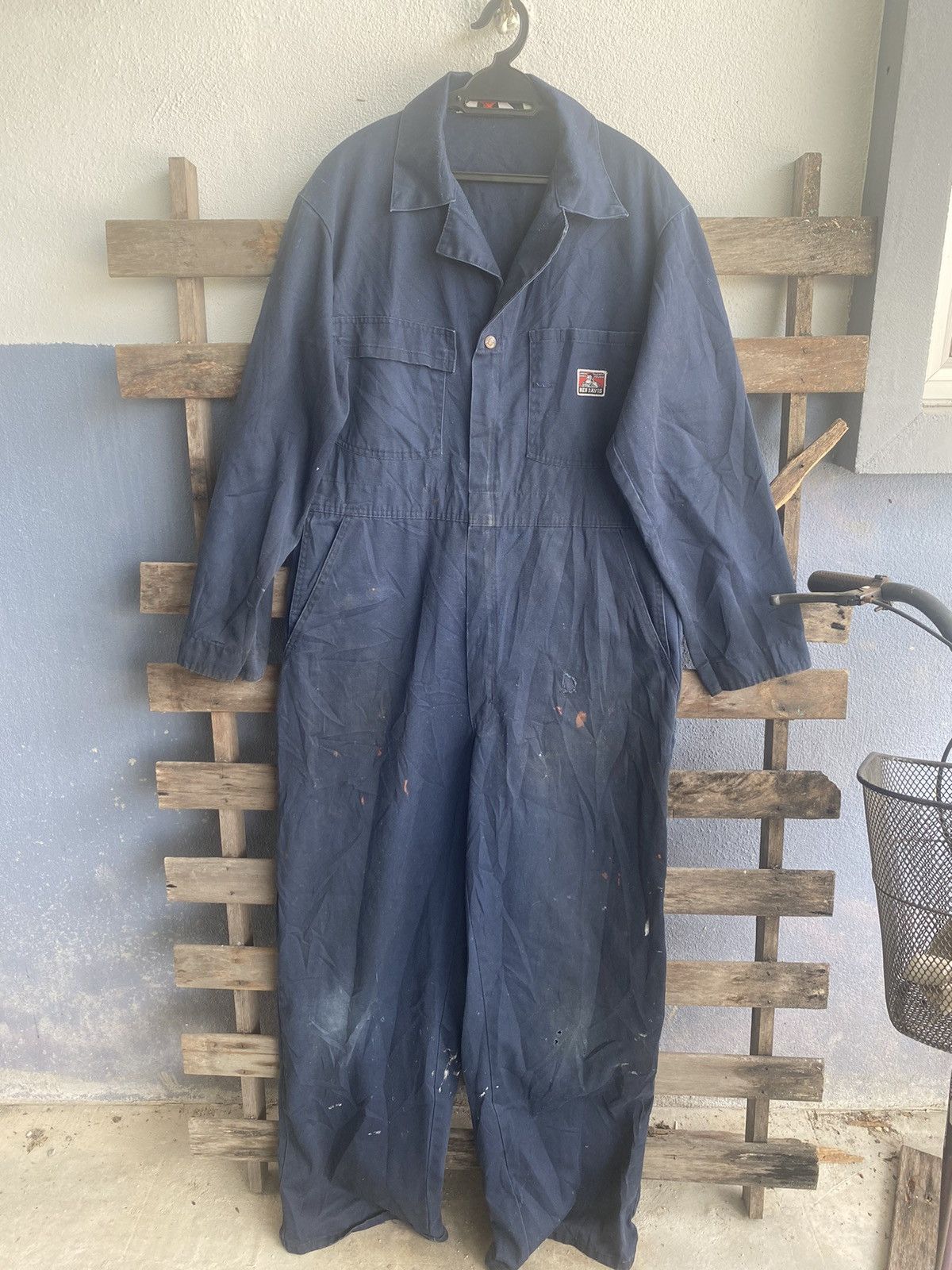 image of Vintage Ben Davis Coveralls Workwear in Navy/Blue, Men's (Size 37)