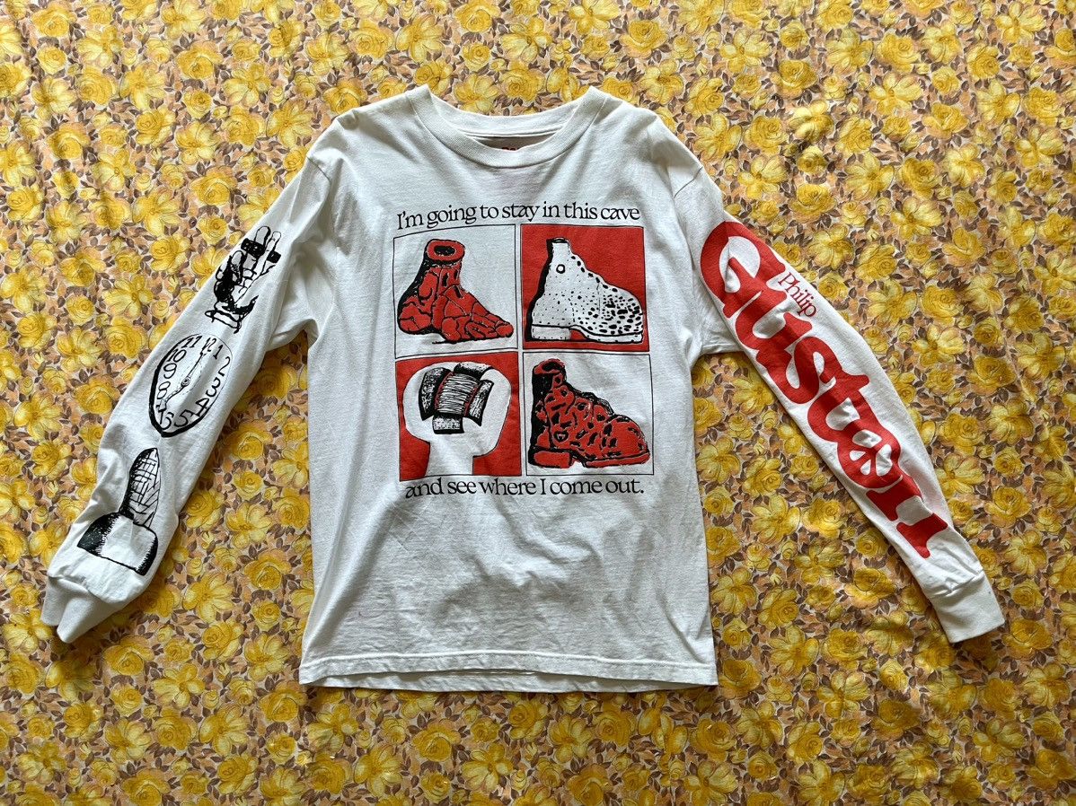 Image of Cody Defranco Philip Guston Longsleeve Shirt in White, Men's (Size Medium)