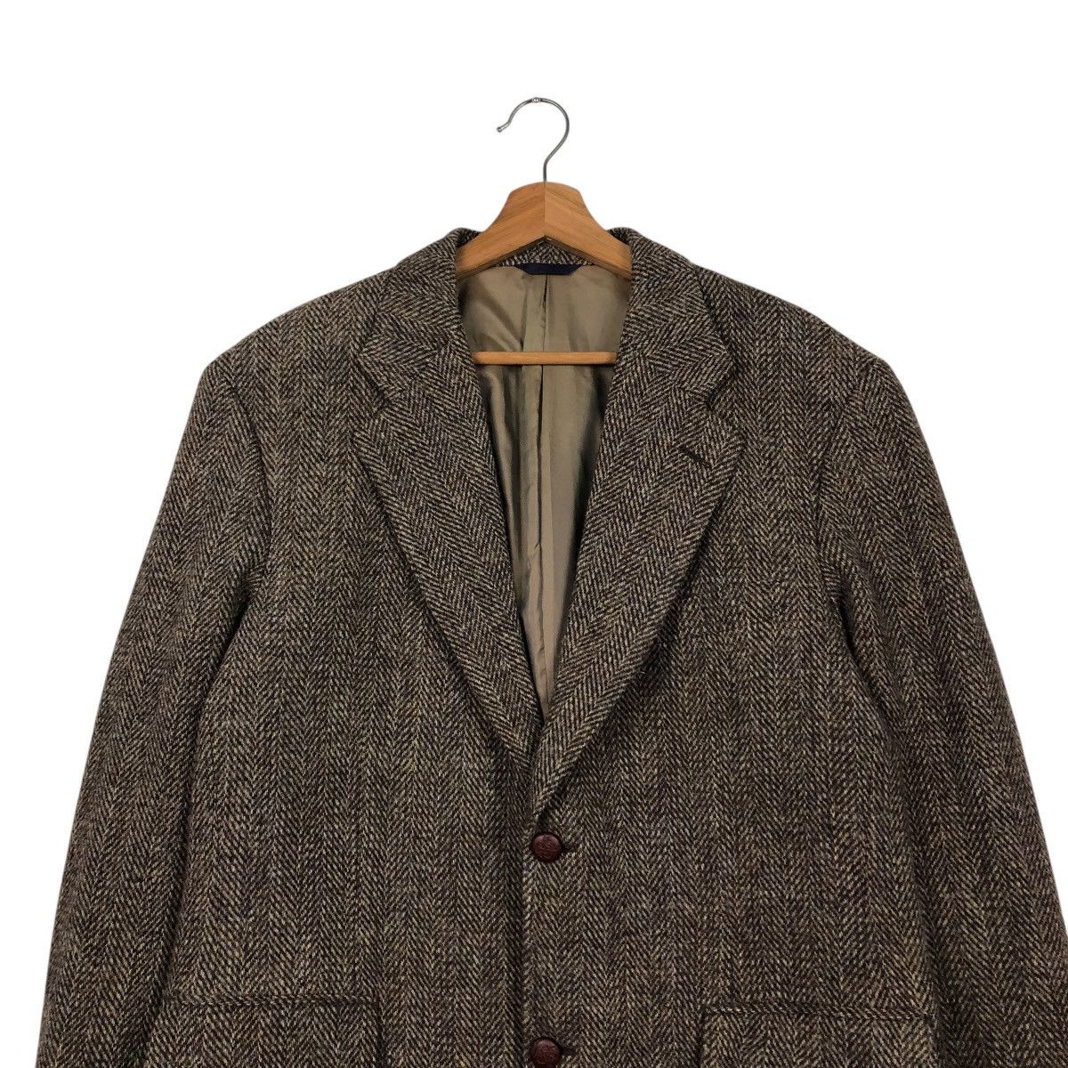 Harris Tweed 🔥VINTAGE WOOL HERRINGBONE JACKET HARRIS TWEED DOUBLE BREAST Size US M / EU 48-50 / 2 - 5 Thumbnail