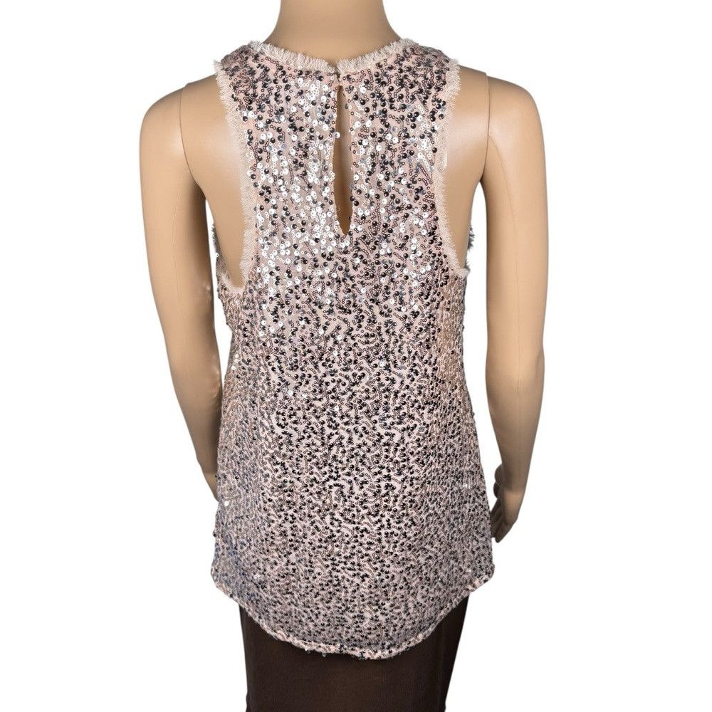 Zara New Zara Sequin Sleeveless Beige Top Size XS Size XS / US 0-2 / IT 36-38 - 4 Thumbnail