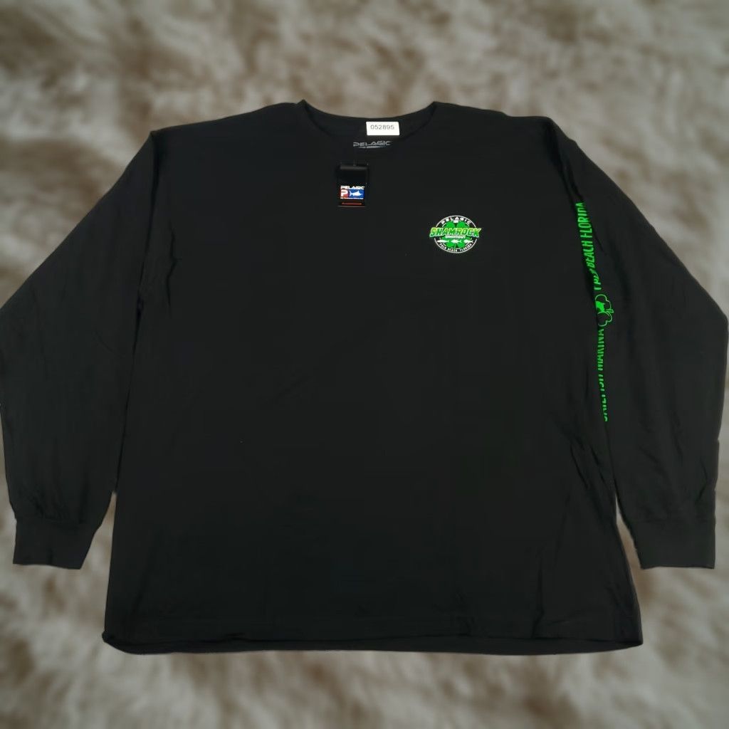 Vintage Pelagic T Shirt Mens 2XL Black Palm Beach Shamrock Graphic Long Sleeve Shirt Mens Black 2XL Logo Classic Modern Sports American Men Size US XXL / EU 58 / 5 - 1 Thumbnail