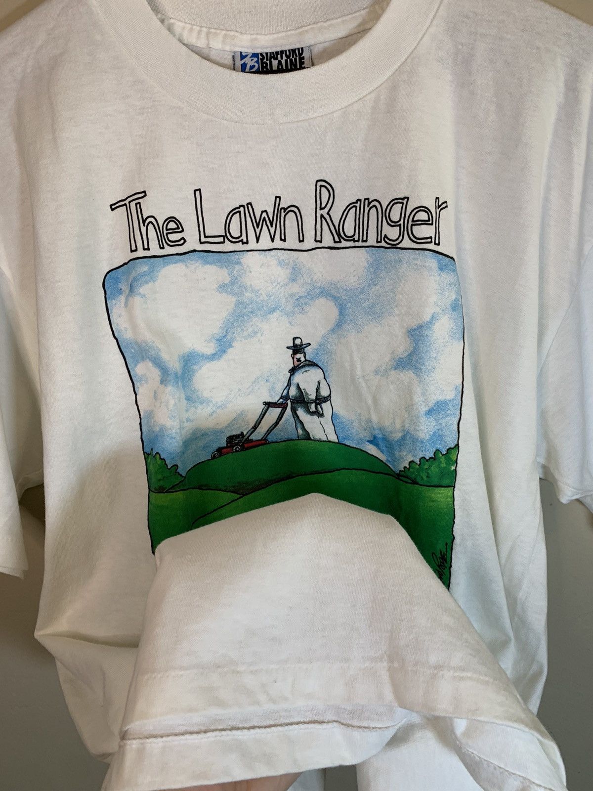 Vintage RARE* Vintage 90s The Far Side Lawn Ranger Comic Humor Shirt Size US XL / EU 56 / 4 - 3 Thumbnail