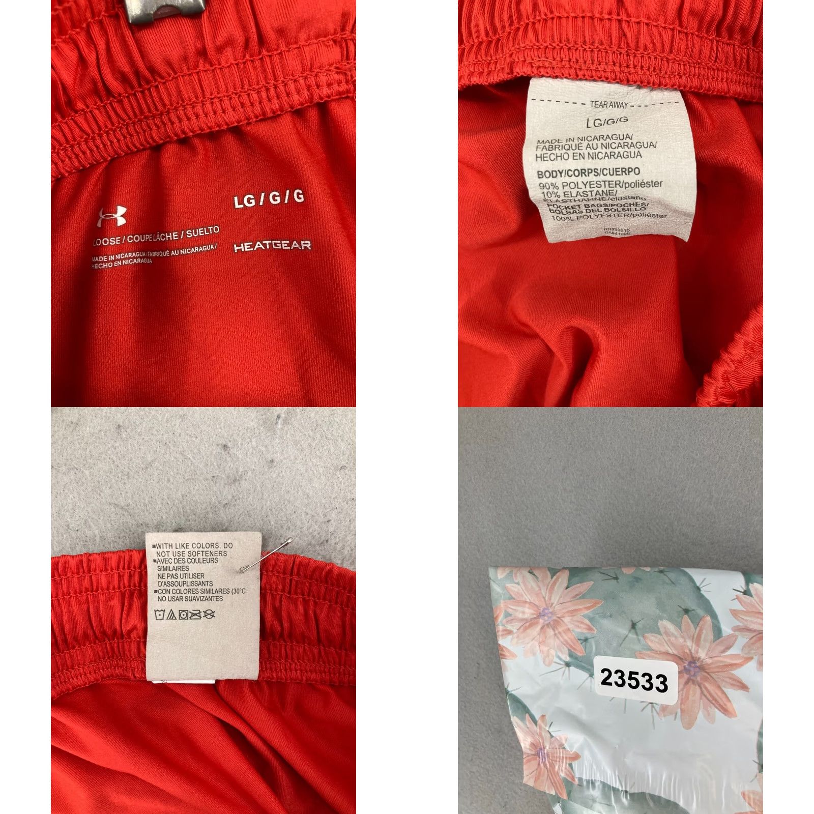 Under Armour Under Armour Mens Basketball Shorts L Red Heatgear Athletic Relaxed Open Drawstring Pockets 7in Inseam Polyester Blend Sport Casual Size US 33 - 8 Thumbnail