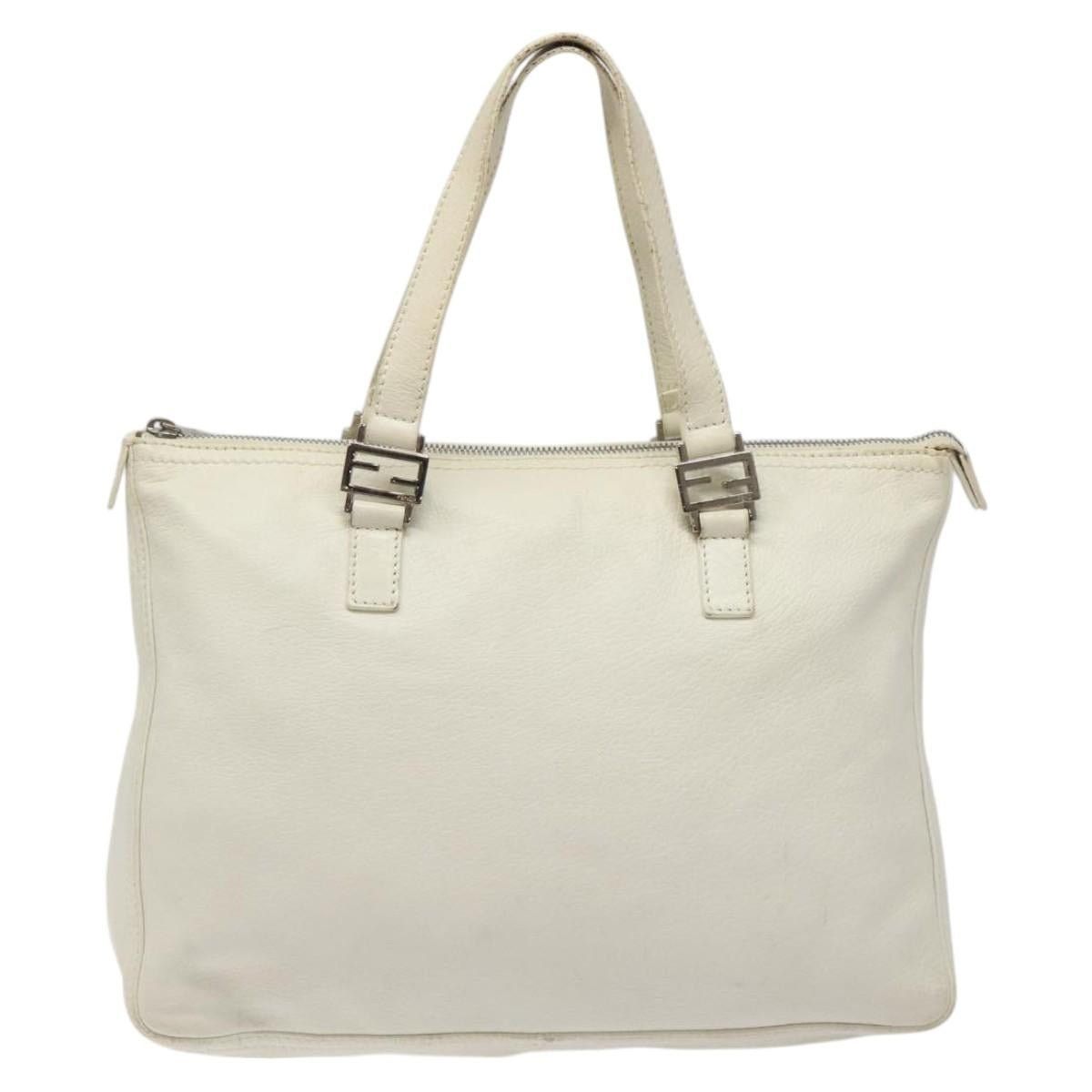 Fendi FENDI Hand Bag Leather White Silver Size ONE SIZE - 2 Thumbnail